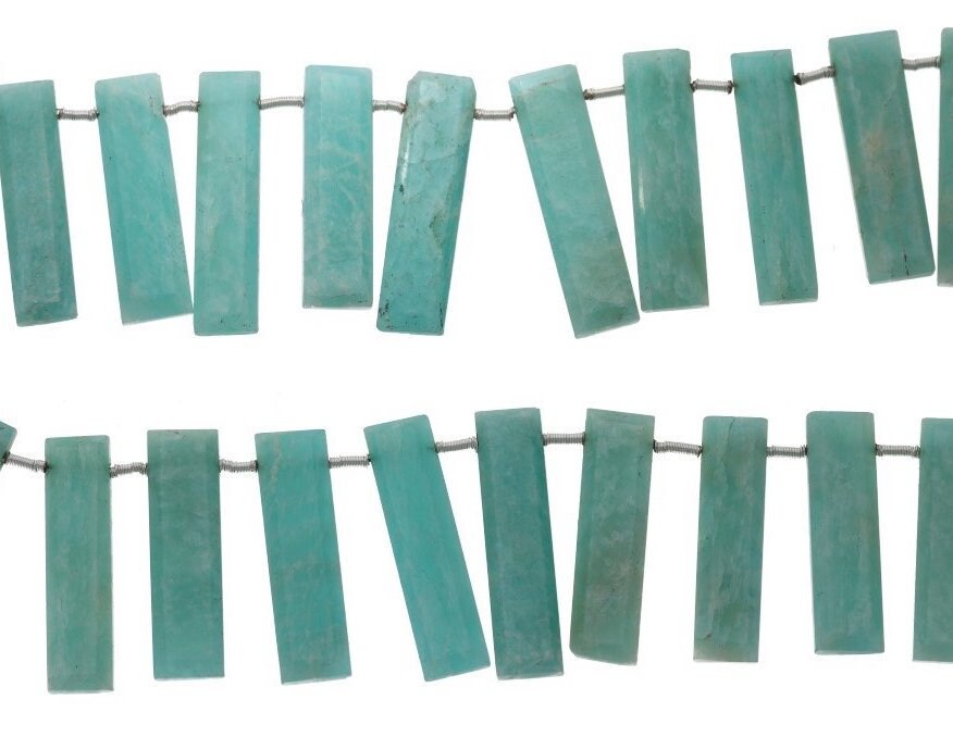 Amazonite Faceted Rectangle Shape Gemstone Strand Beads