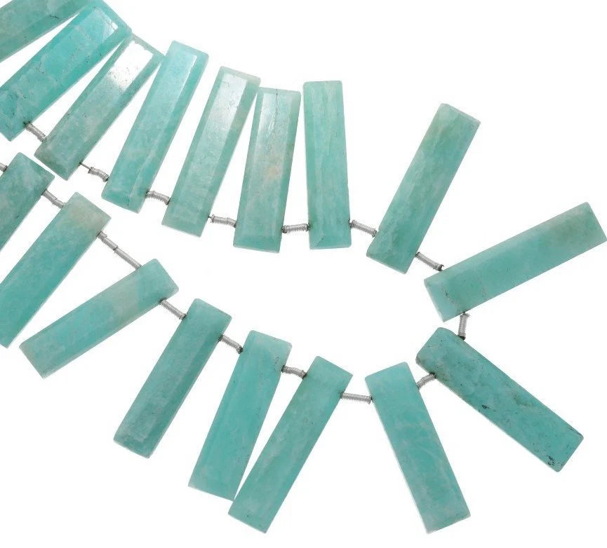 Amazonite Faceted Rectangle Shape Gemstone Strand Beads