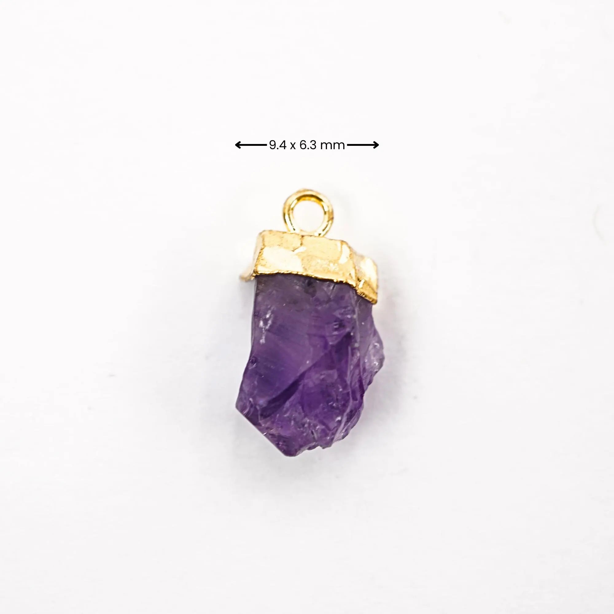 Amethyst Gold Electroplated Gemstone Charms 