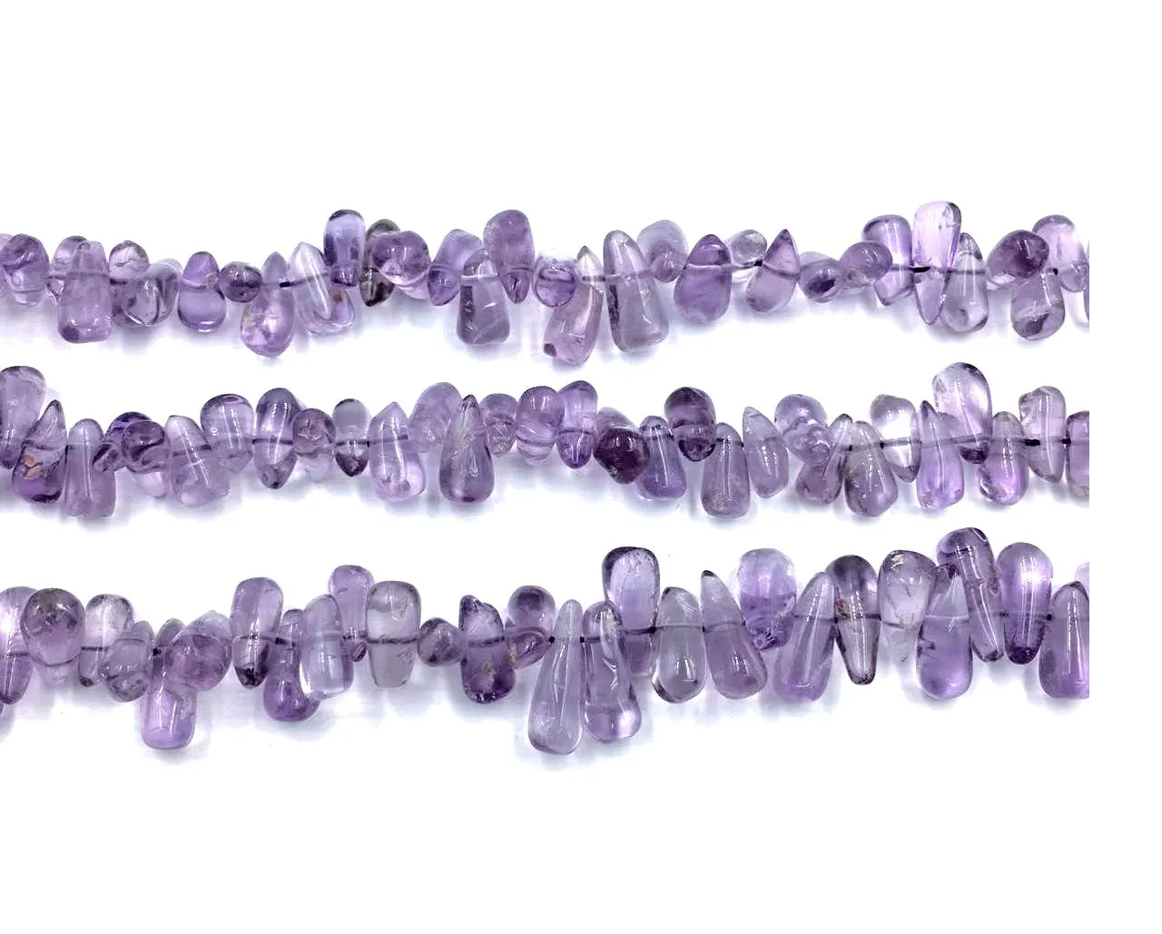 Amethyst Smooth Teardrop Shape Gemstone Irregular Chip Beads Strand 