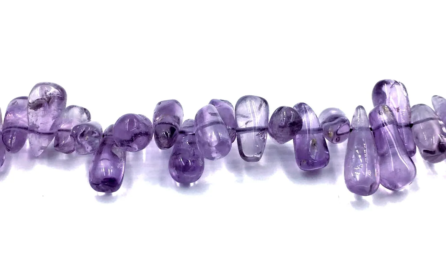 Amethyst Smooth Teardrop Shape Gemstone Irregular Chip Beads Strand 