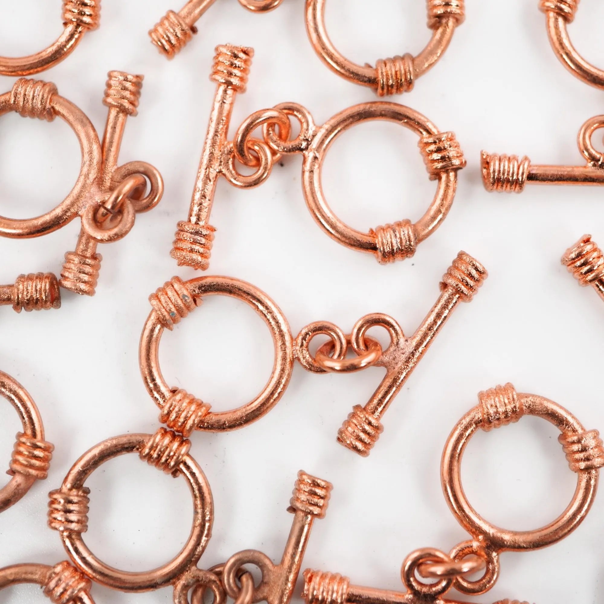 Antique Copper Bali Toggle Clasps