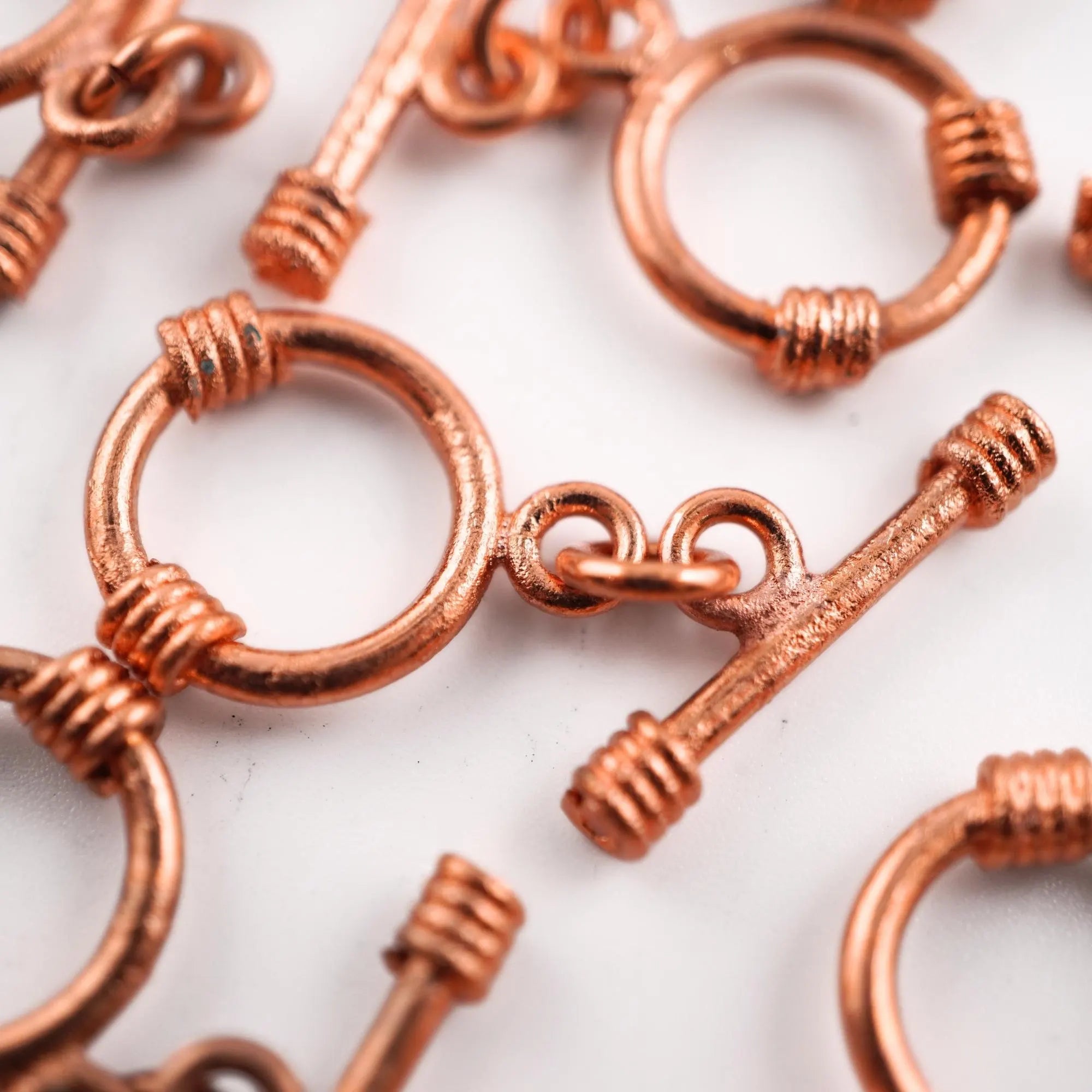 Antique Copper Bali Toggle Clasps