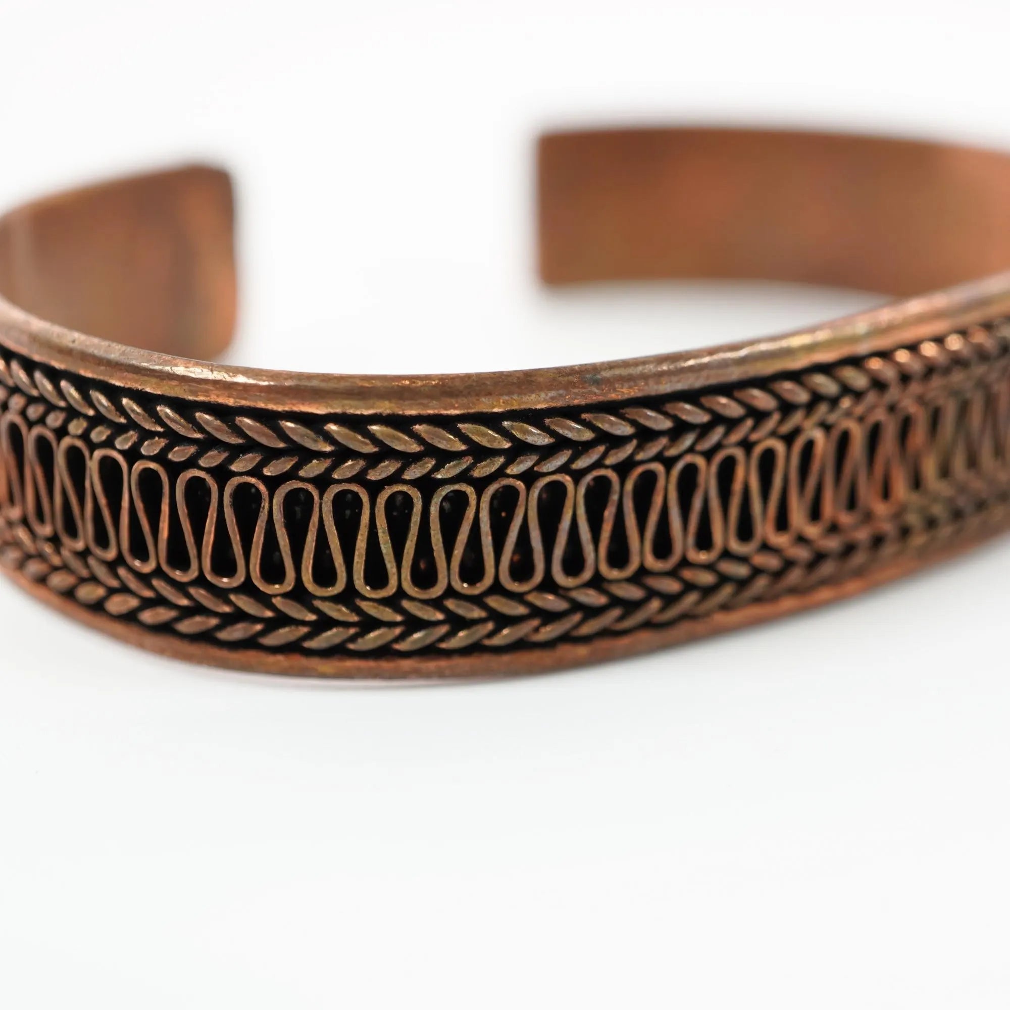 Antique Copper Bracelet Adjustable Cuff Bangle Viking