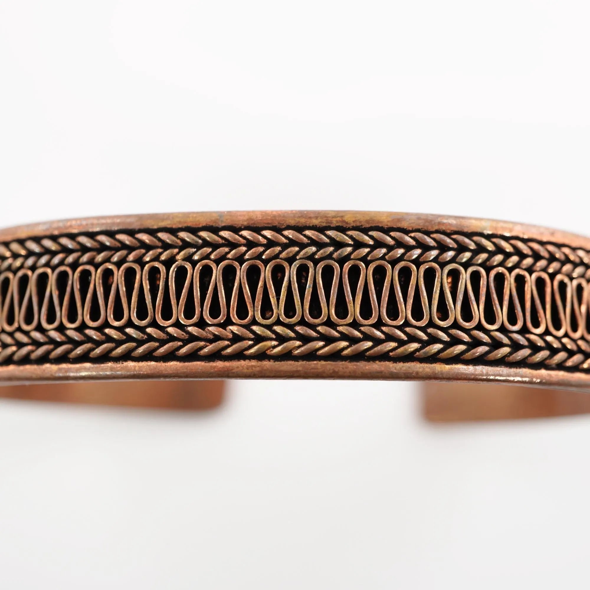 Antique Copper Bracelet Adjustable Cuff Bangle Viking