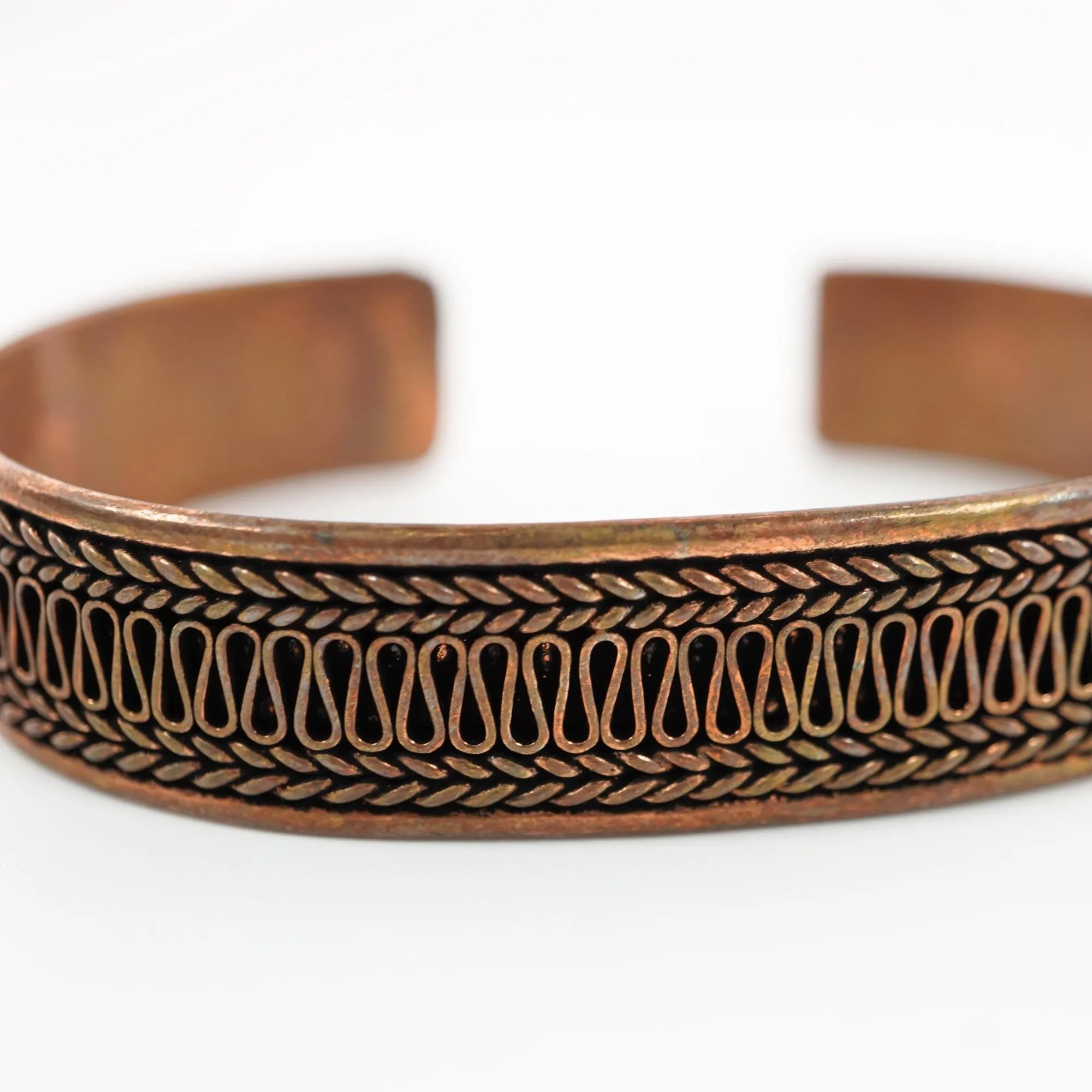 Antique Copper Bracelet Adjustable Cuff Bangle Viking