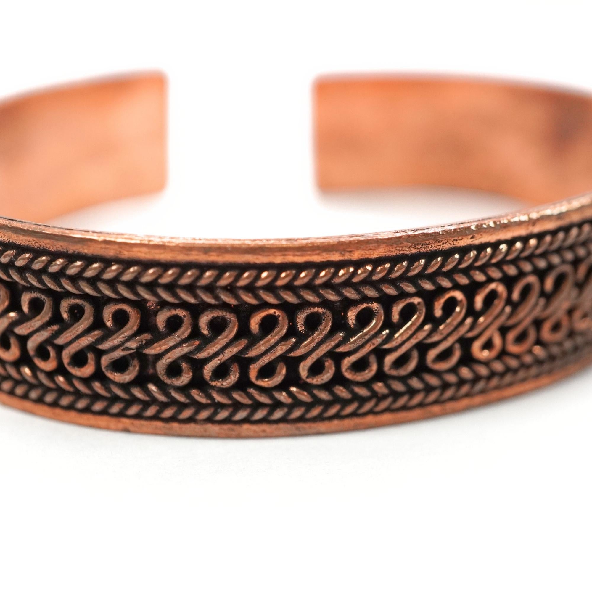 Antique Copper Bracelet Adjustable Cuff Bangle 