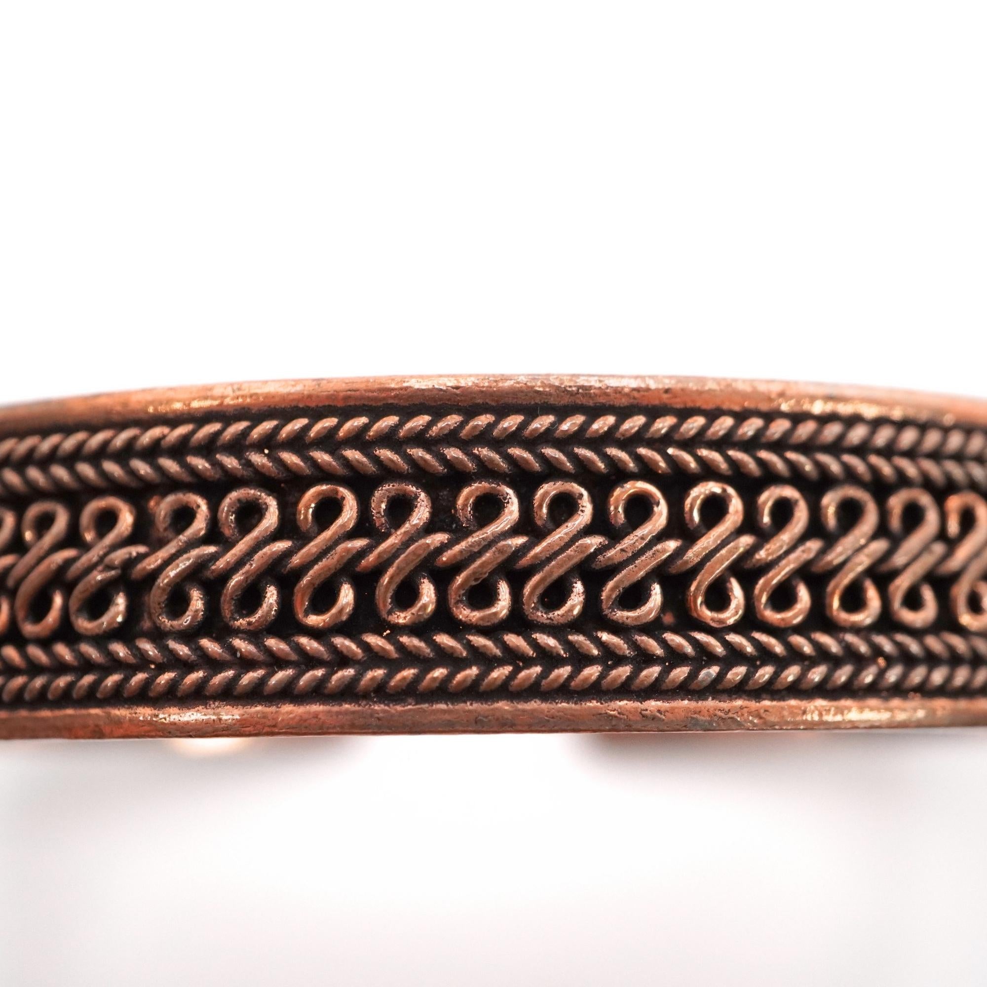 Antique Copper Bracelet Adjustable Cuff Bangle 