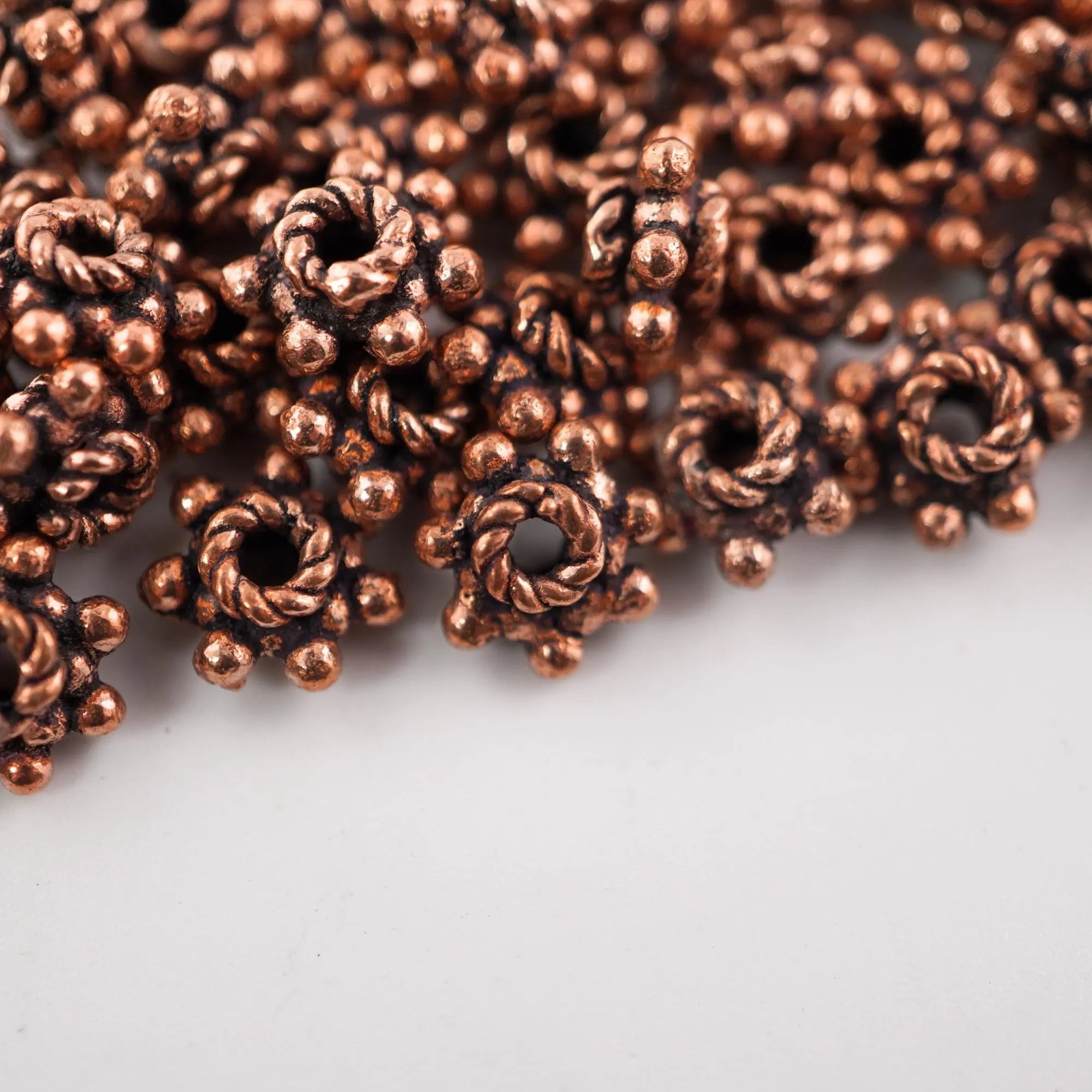 Antique Copper Flower Spacer Beads