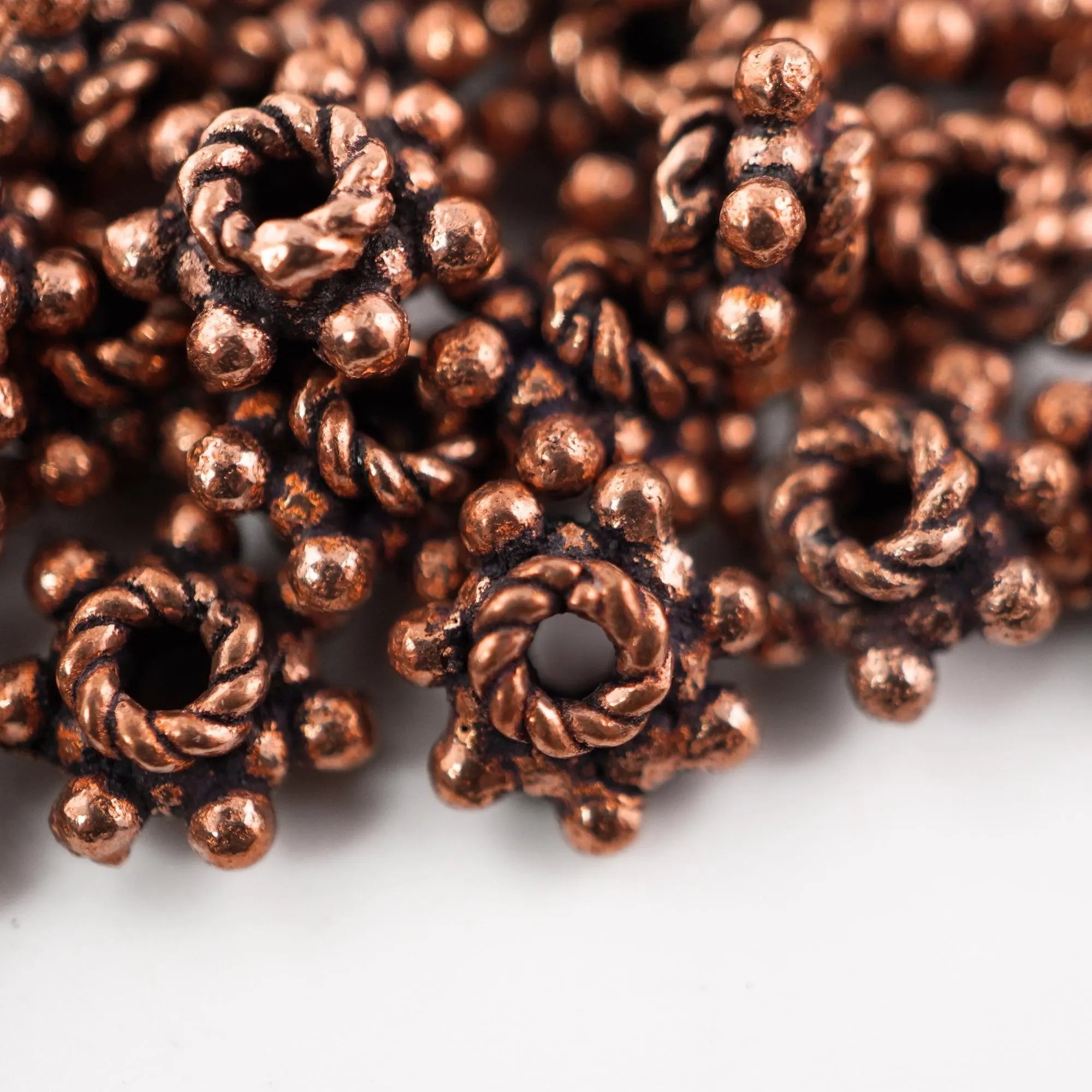 Antique Copper Flower Spacer Beads
