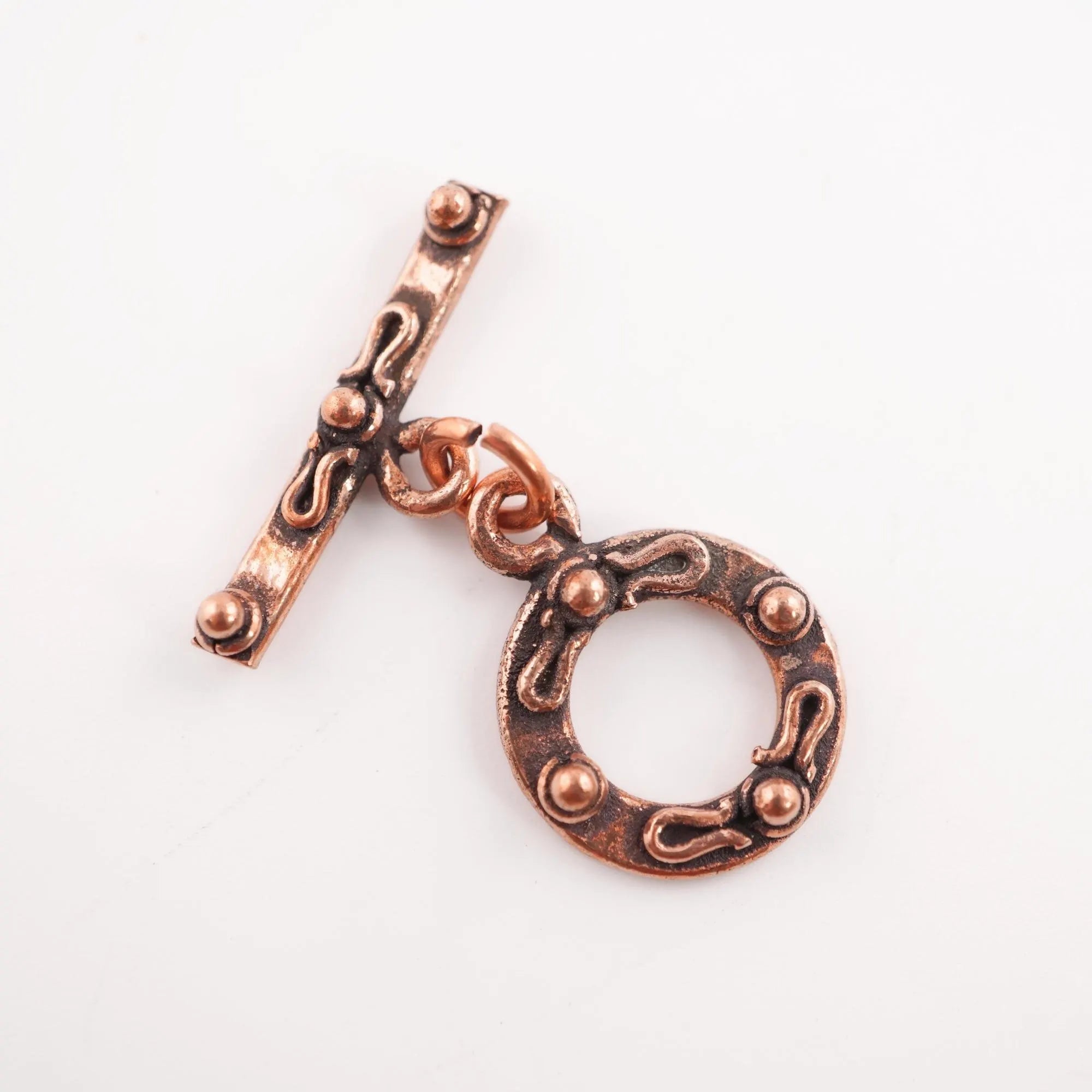Antique Copper Toggle Clasp, Real Copper Clap Hook 