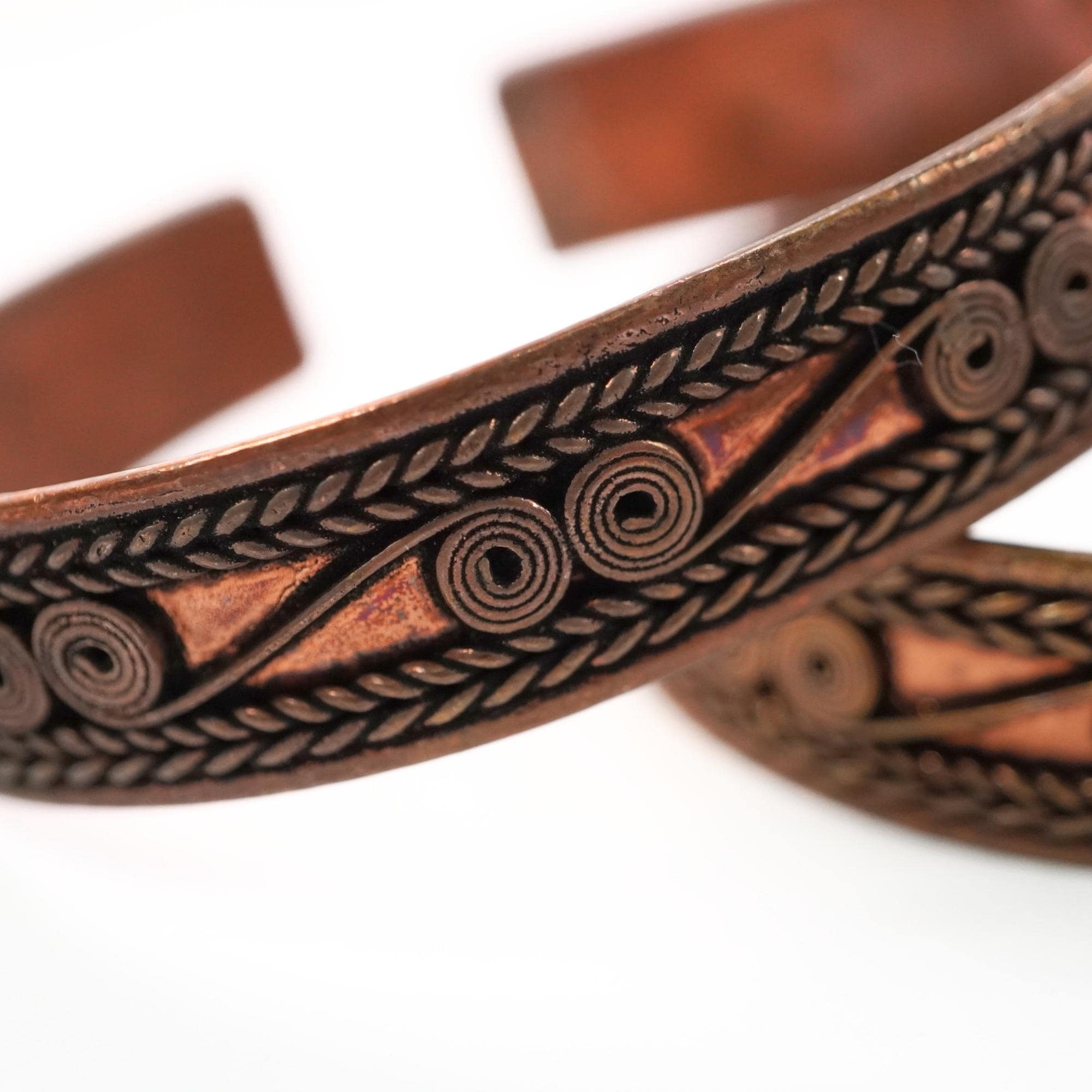 Antique Real Copper Bracelet Adjustable Cuff Bangle