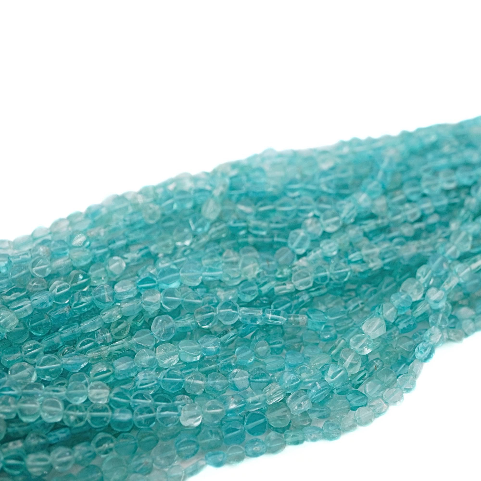 Apatite Smooth Coin Shape Gemstone Strand Beads