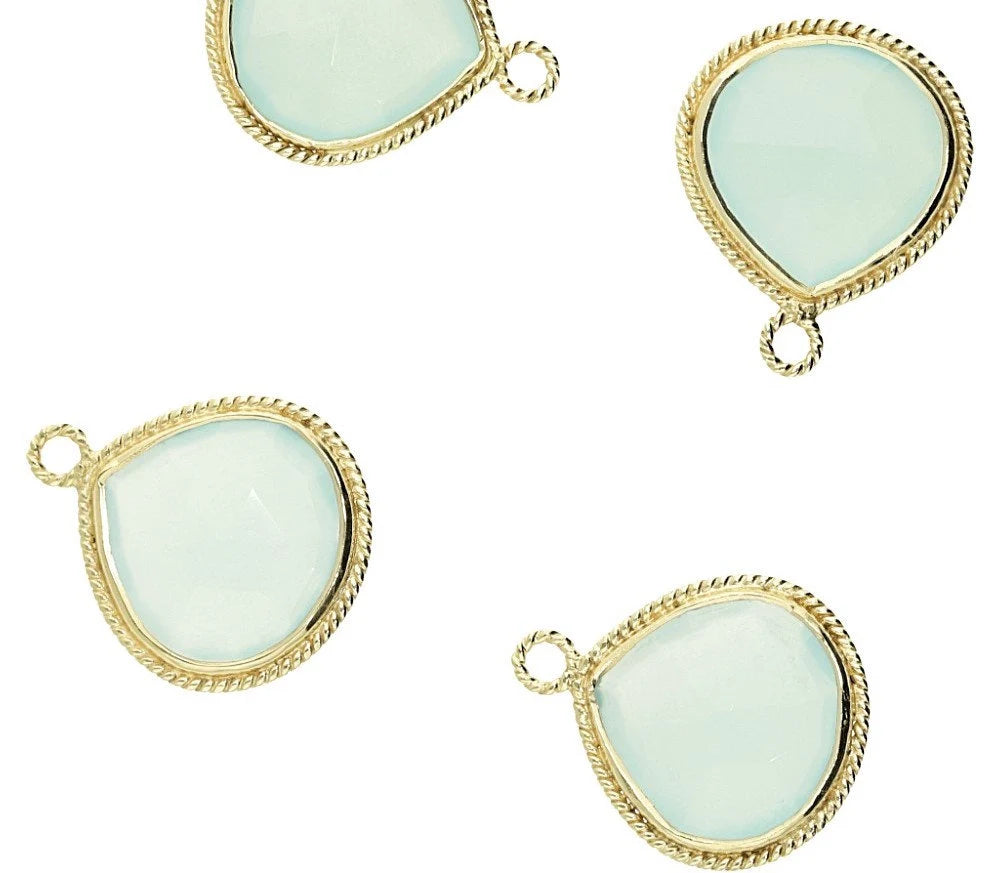 Aqua Chalcedony Heart Shape