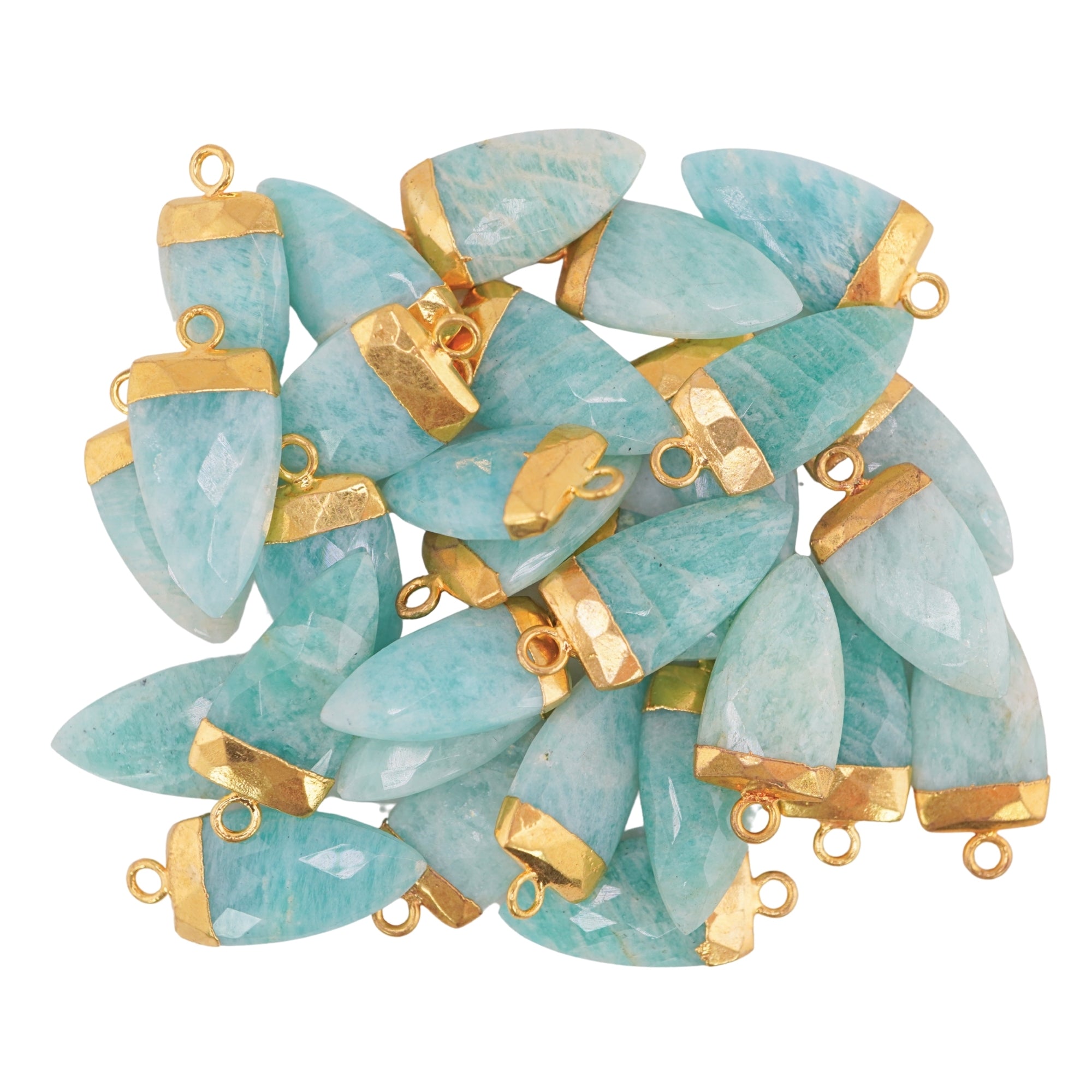 Electroplated Amazonite Pendant Arrow Shape