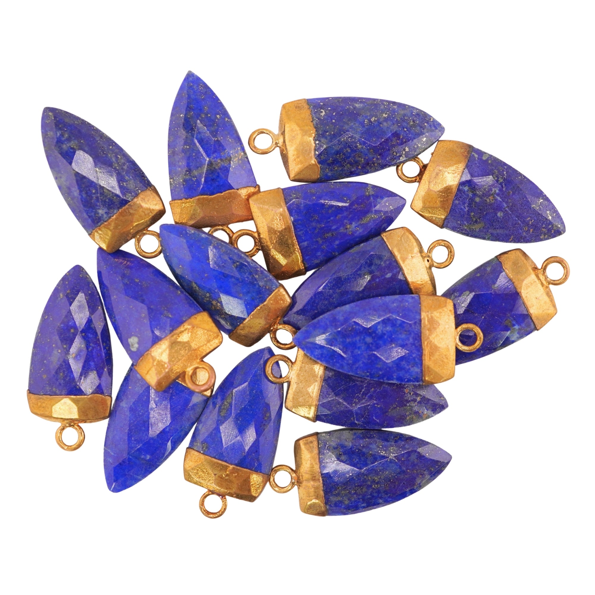 Lapis Lazuli Arrow Shape Gold Electroplated Pendant