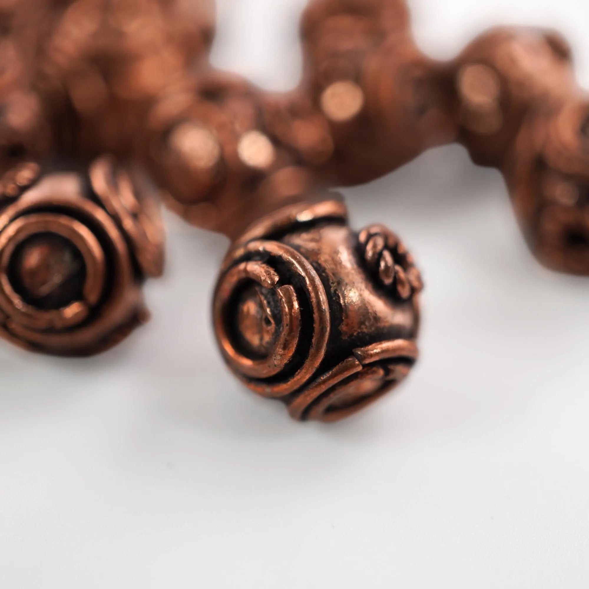 Bali Style Copper Beads for Mala Making

