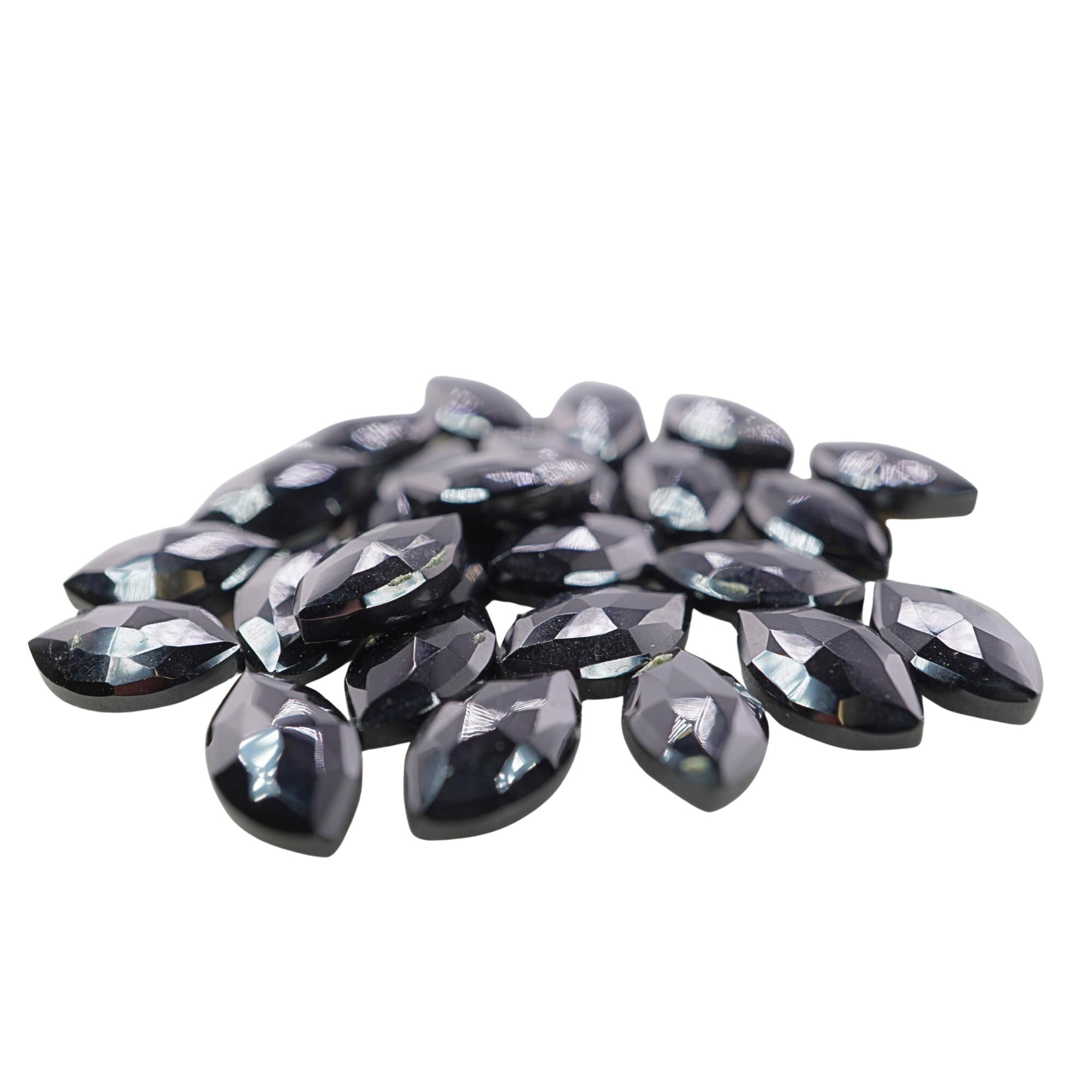 Black Onyx Faceted Marquise Shape Loose Gemstone