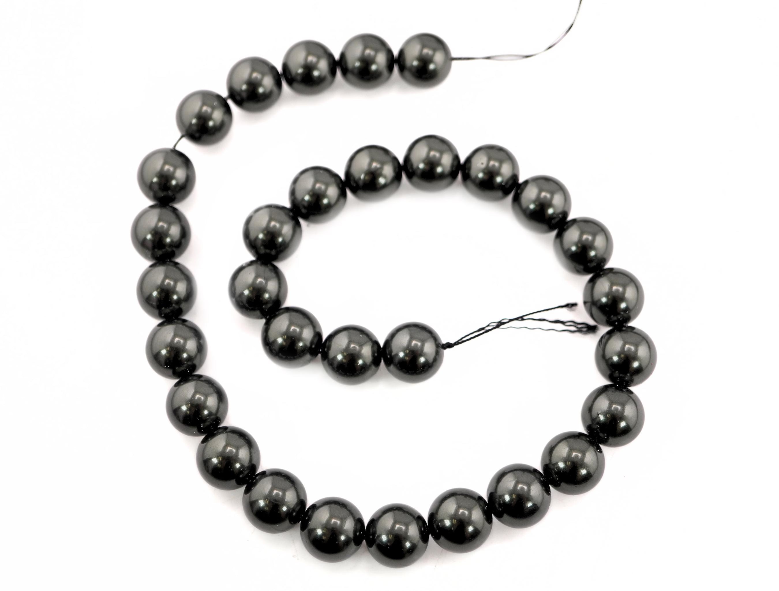Black Tourmaline Round Shape Gemstone Strand Beads