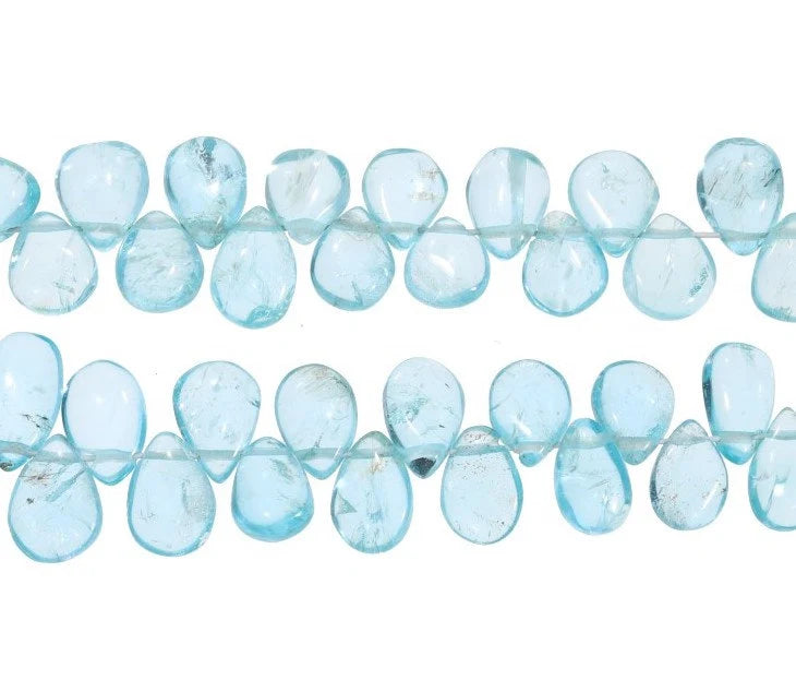 Blue Apatite Faceted Pear Shape Gemstone Strand Beads