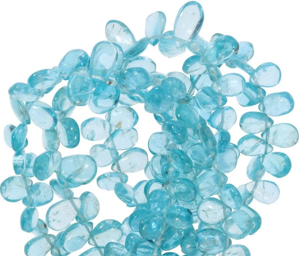 Blue Apatite Faceted Pear Shape Gemstone Strand Beads