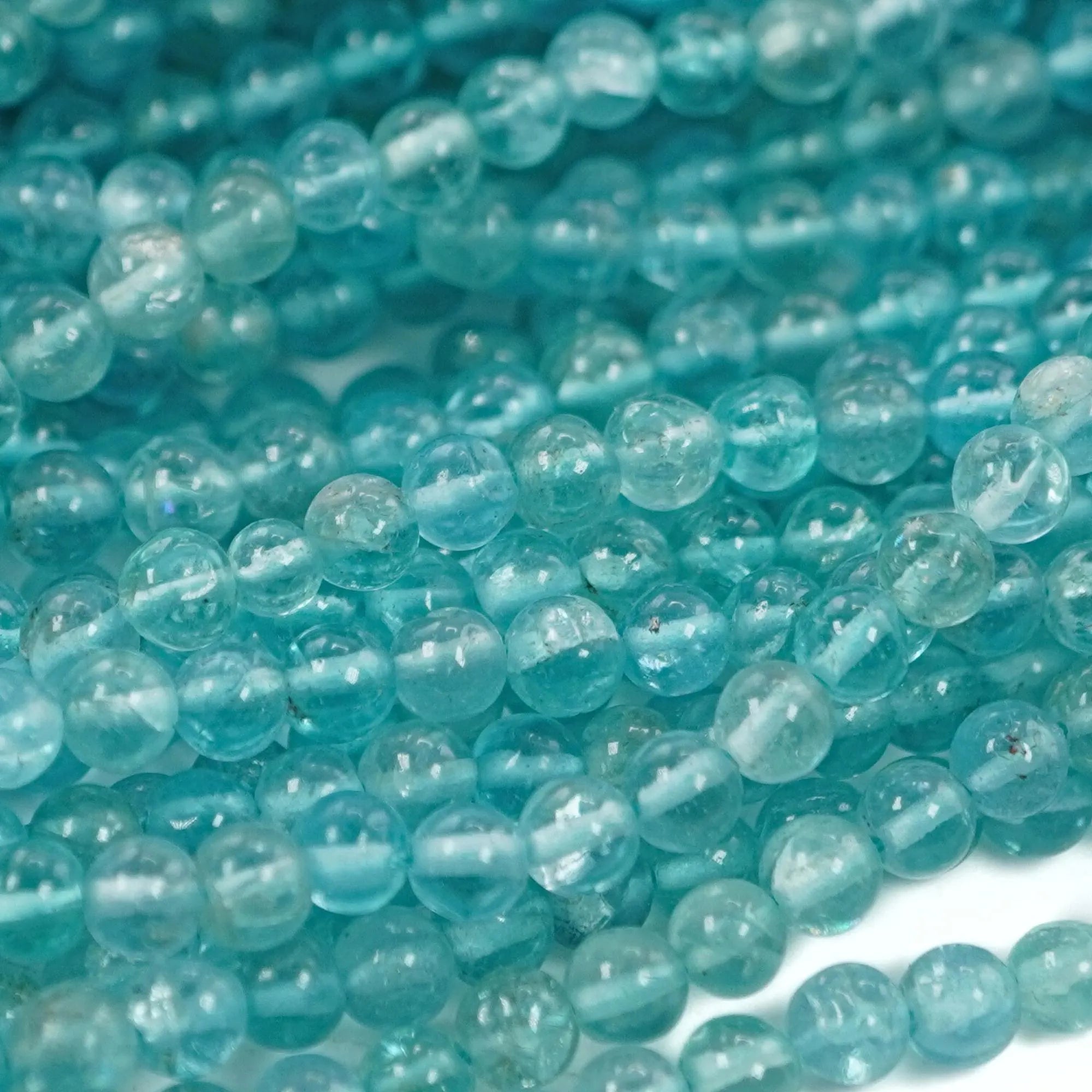 Blue Apatite Smooth Rondelle Shape Gemstone Strand Beads