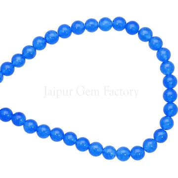 Blue Jade Smooth Round Shape Beads