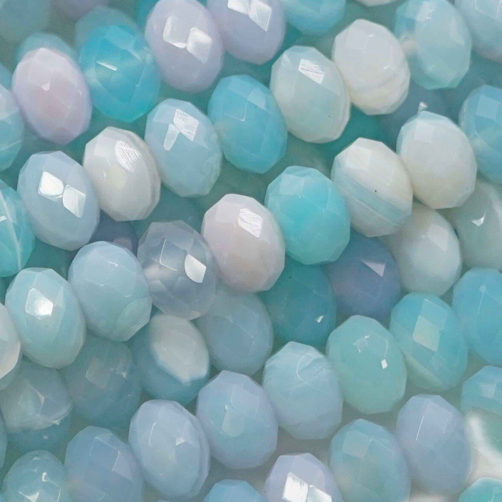 Blue agate beads for jewelry making