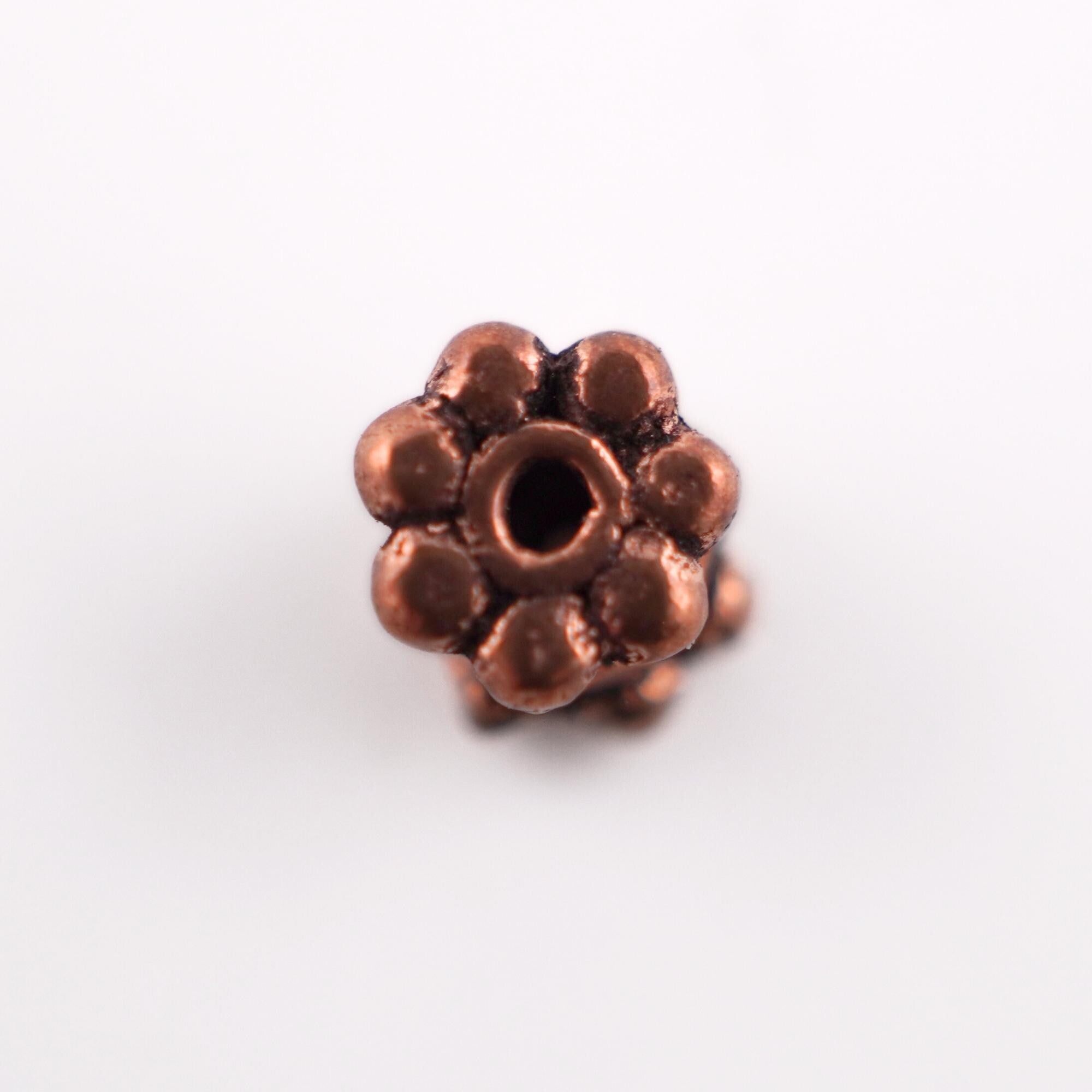 Boho copper daisy spacer beads

