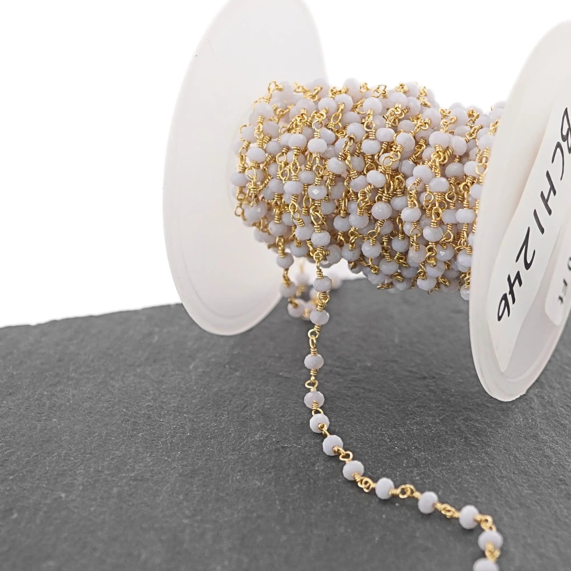Brass gold plated gemstone beads chain

