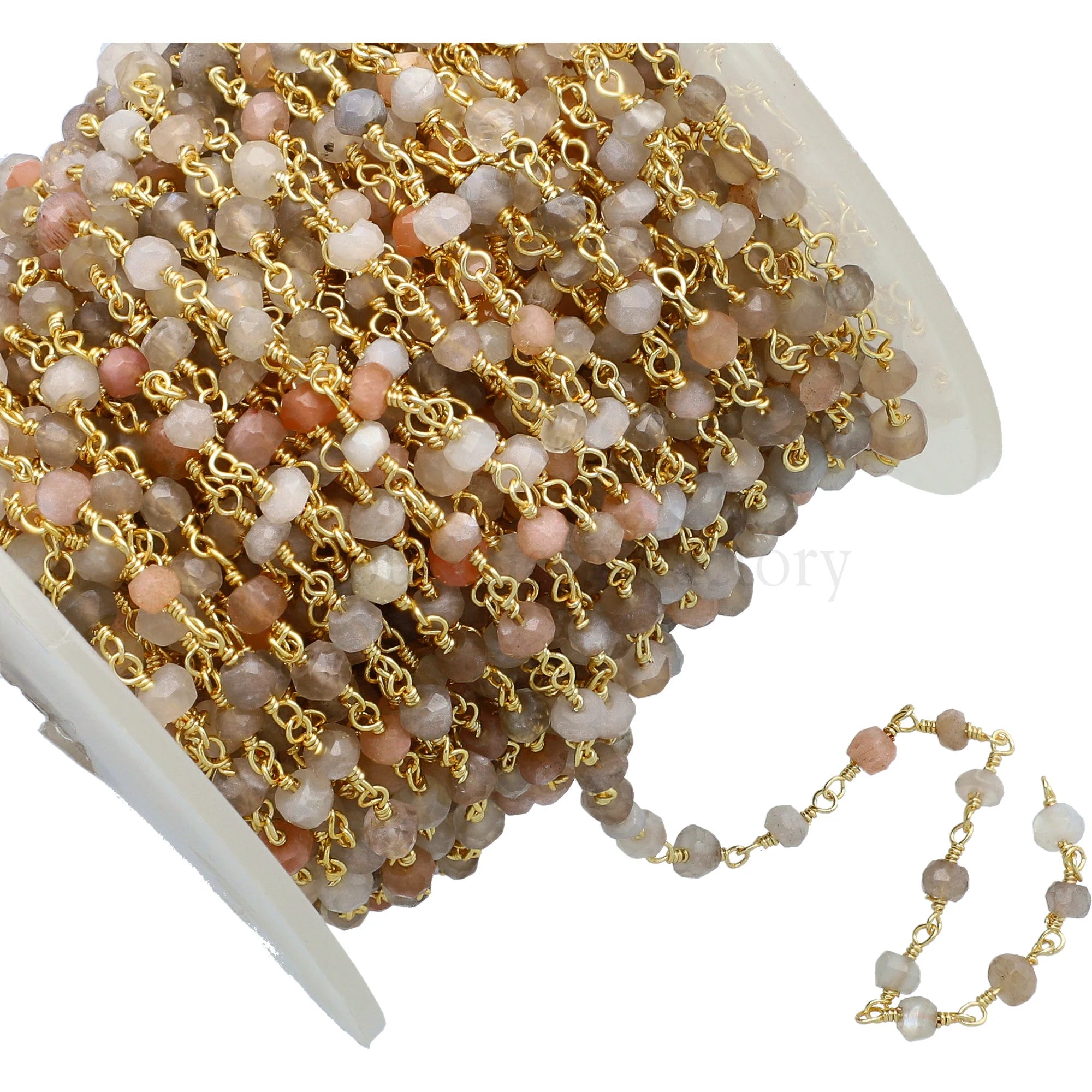 Brass rosary chain by foot

