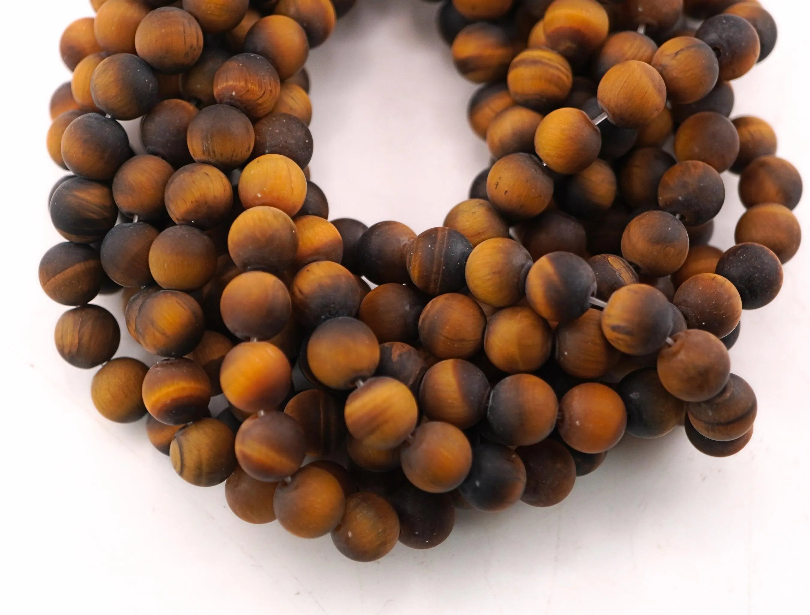 Brown Tiger Eye Round Shape Gemstone Strand Beads