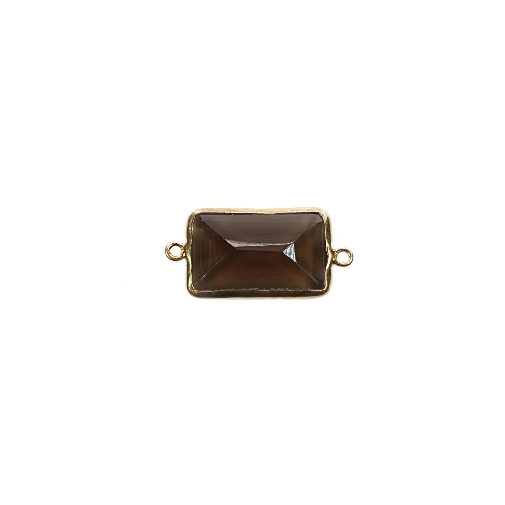 Brown Moonstone Rectangle Connector for Jewelry
