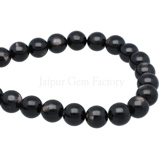 Hypersthene Smooth Round Gemstone Stand Beads