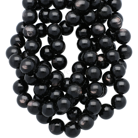 Hypersthene Smooth Round Gemstone Stand Beads