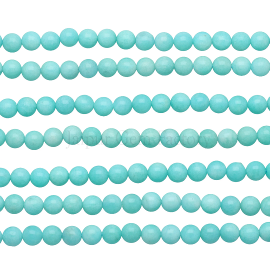 Amazonite Smooth Round Loose Gemstone Strand Beads