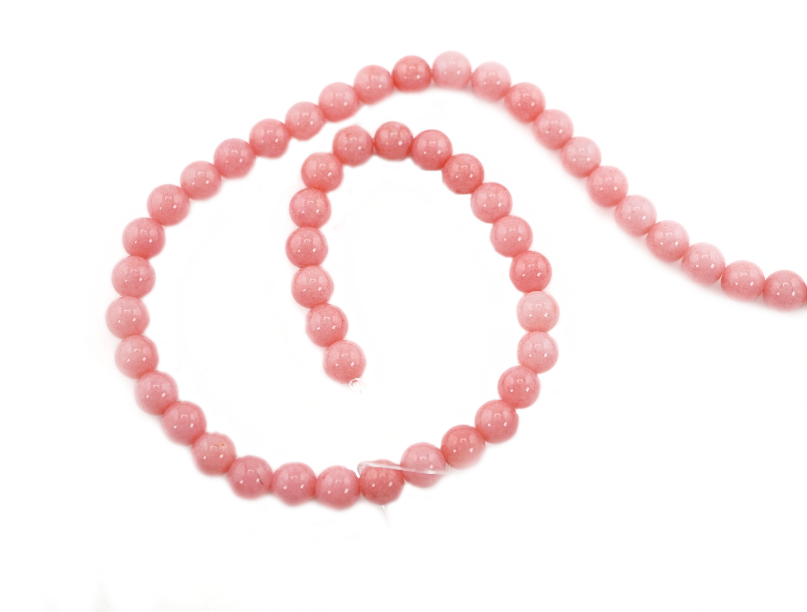 Pink Jade Smooth Round Shape Gemstone Strand Beads