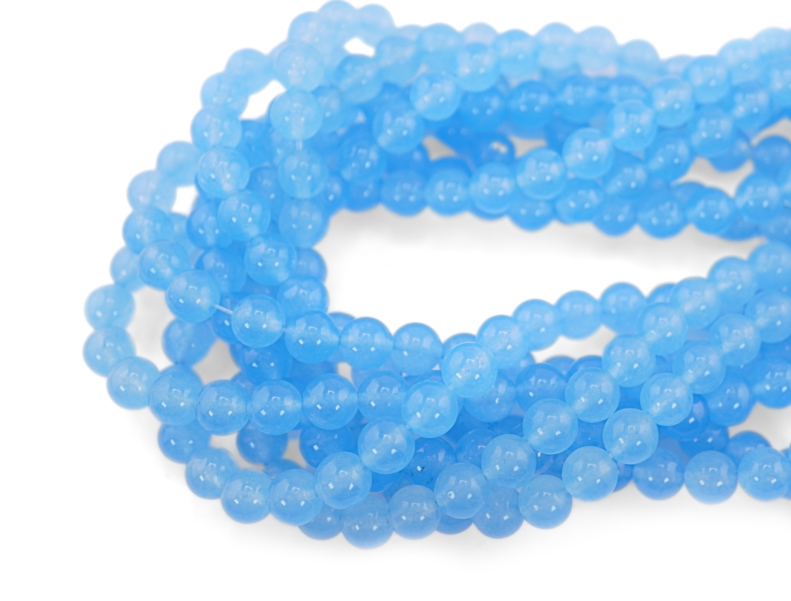 Blue Chalcedony Smooth Round Shape Loose Gemstone Strand Beads