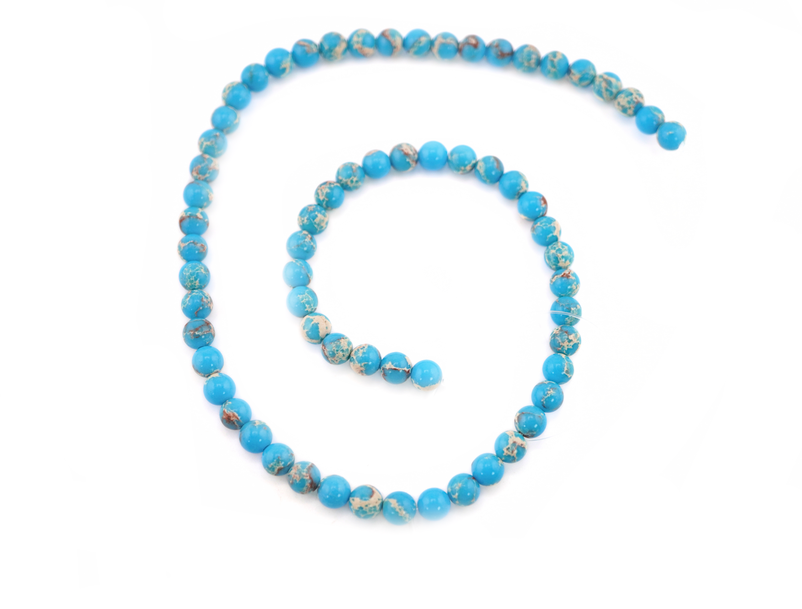 Turquoise Jasper Smooth Round Shape Gemstone Strand Beads