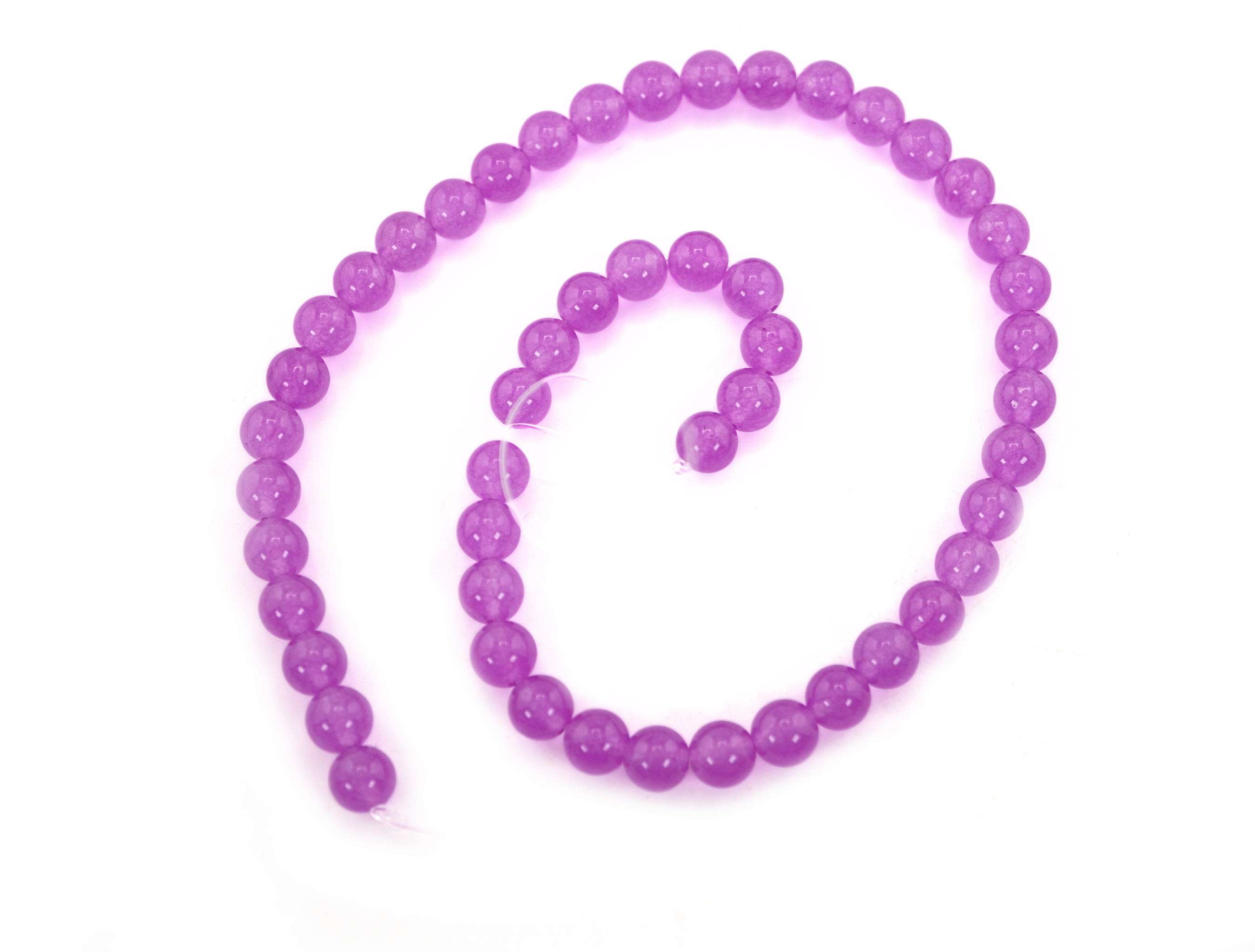 Purple Chalcedony Smooth Round Shape Gemstone Strand Beads