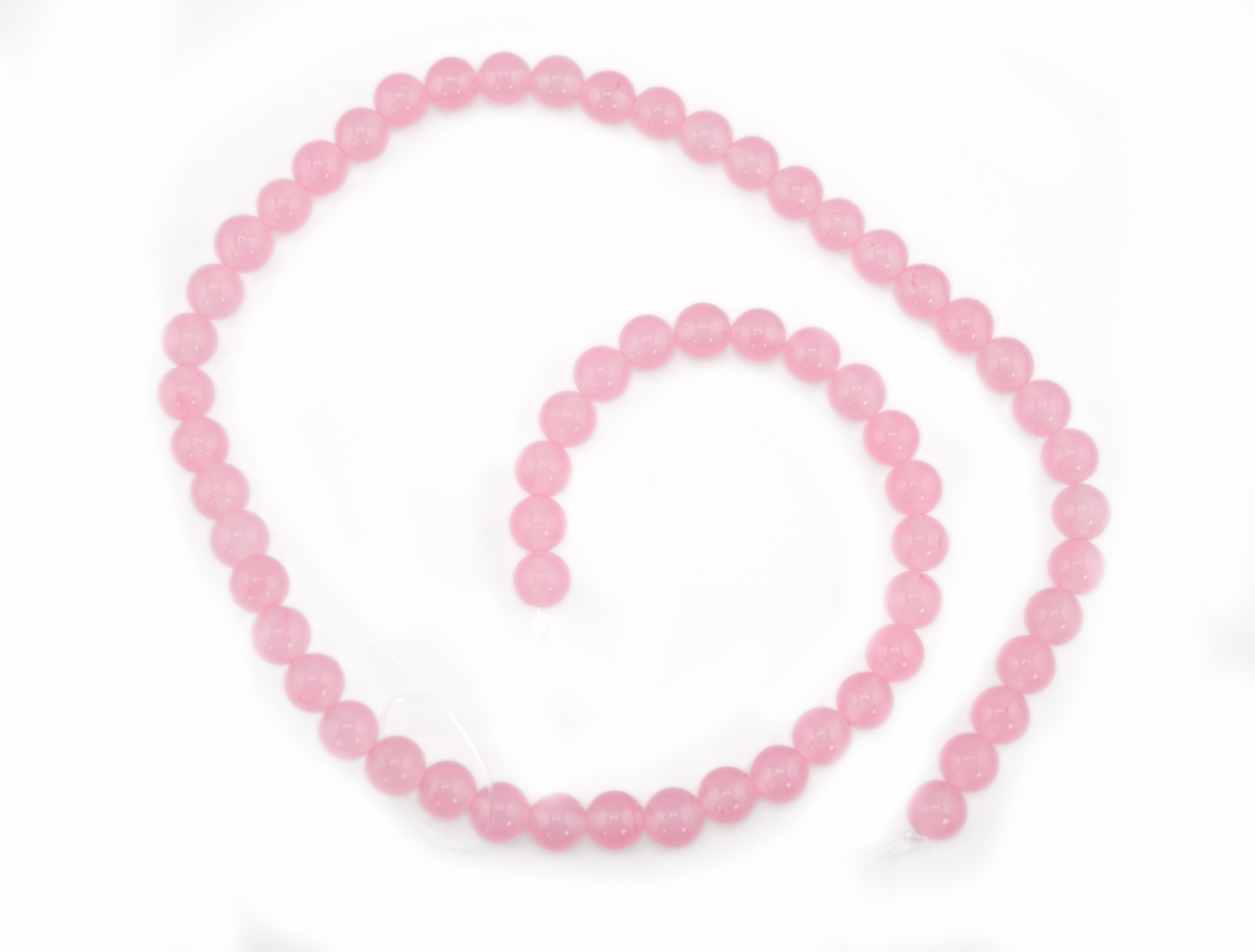 Pink Chalcedony Smooth Round Shape Gemstone Strand Beads