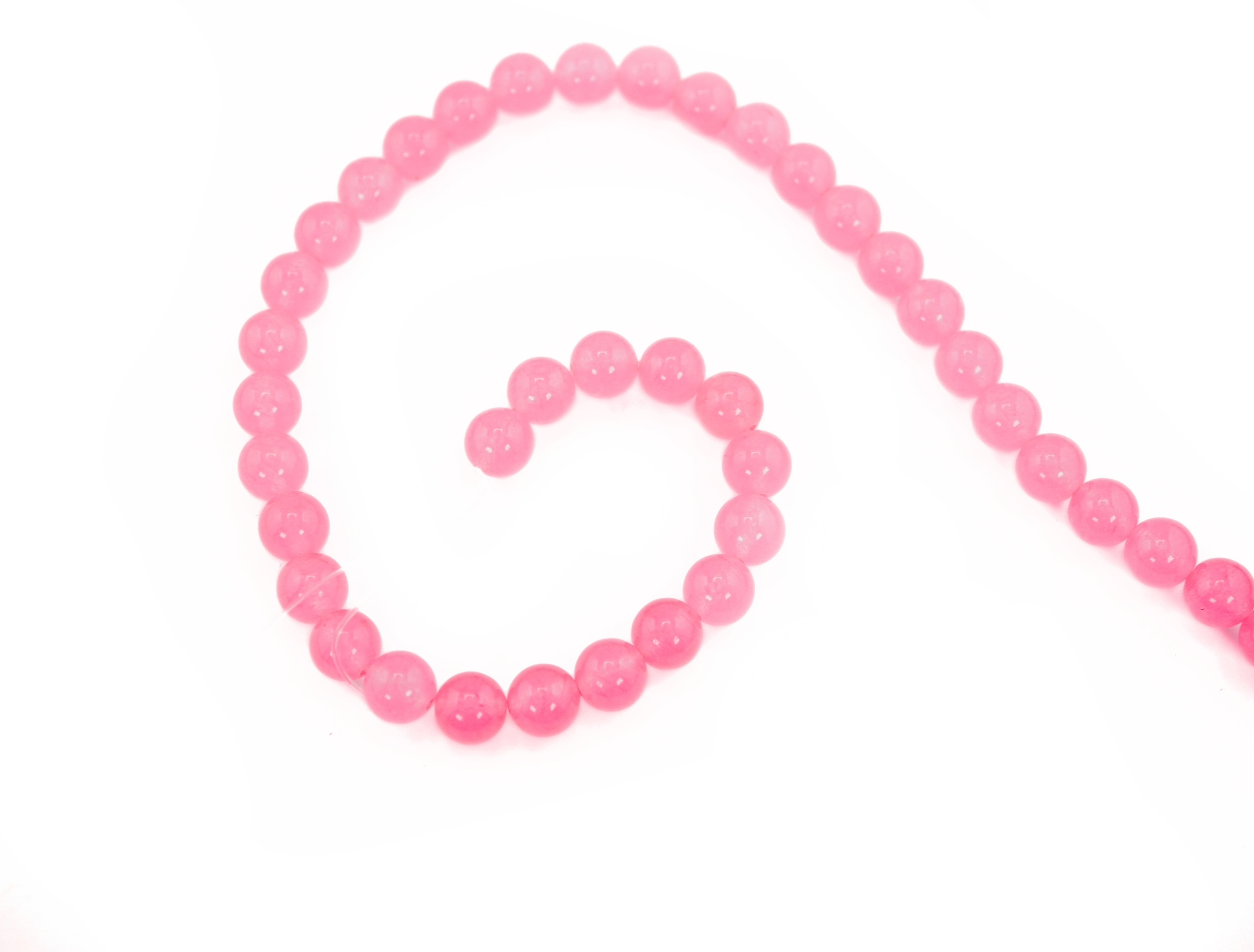 Pink Chalcedony Smooth Round Shape Gemstone Strand Beads