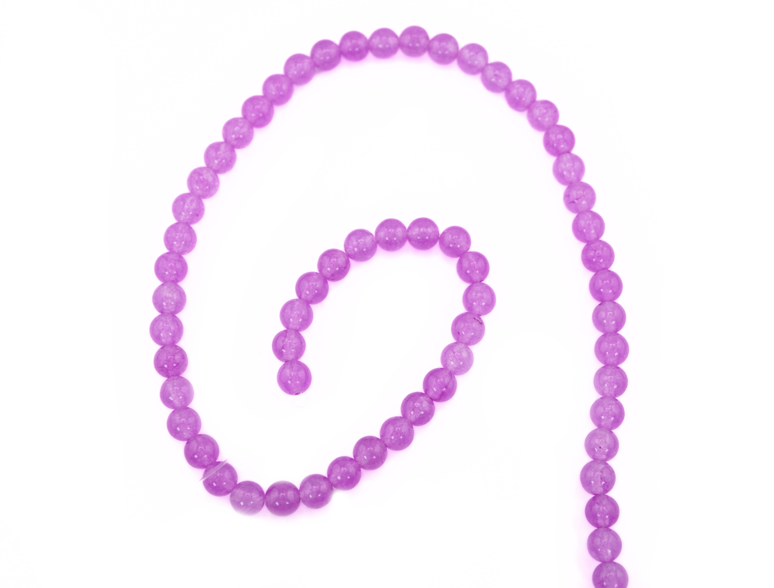 Purple Jade Smooth Round Shape Gemstone Strand Beads