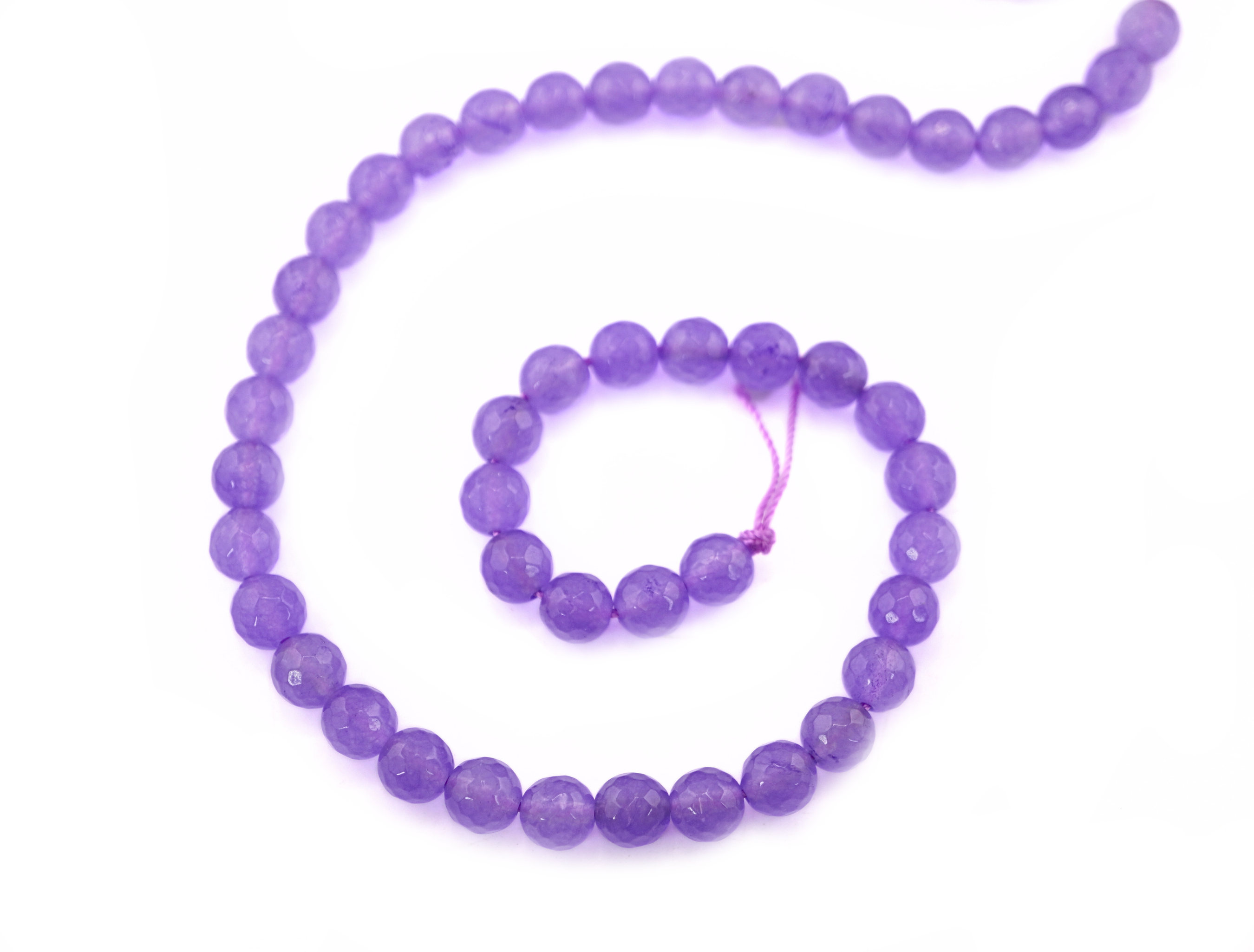 Purple Crystal Quartz Faceted Round Shape Loose Gemstone Strand Beads