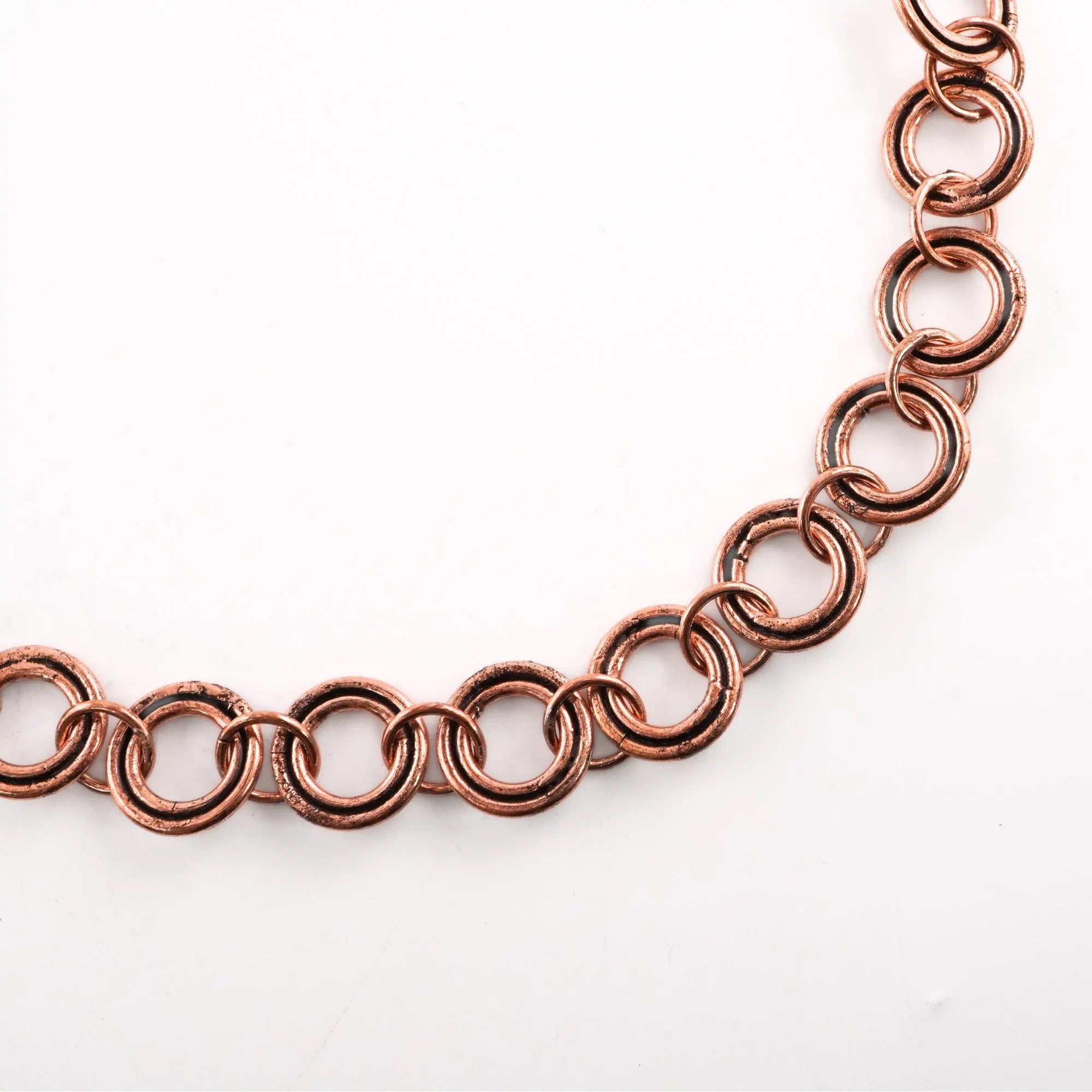 Antique Copper Round Shape Boho Vintage Organic Findings Link Chain