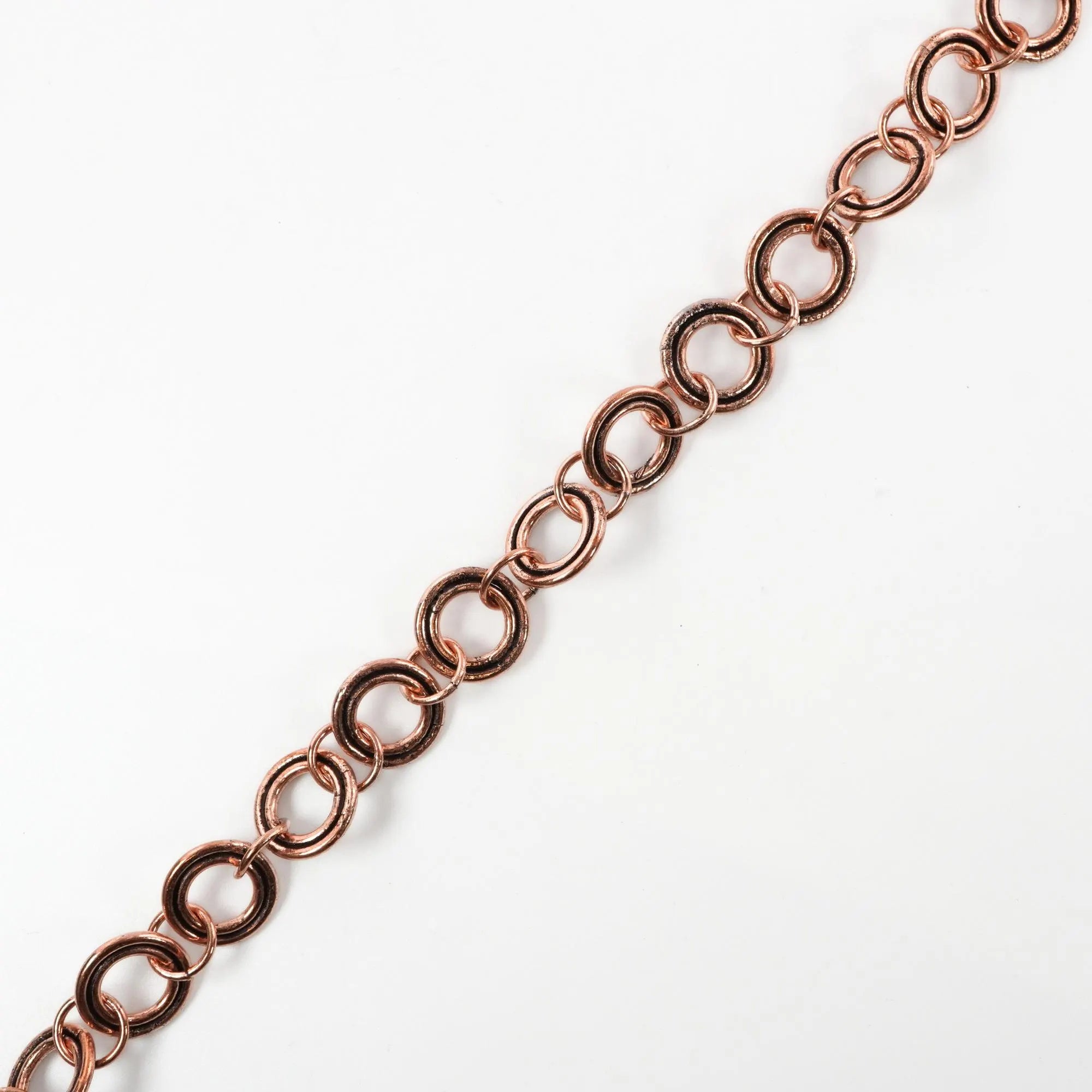 Antique Copper Round Shape Boho Vintage Organic Findings Link Chain