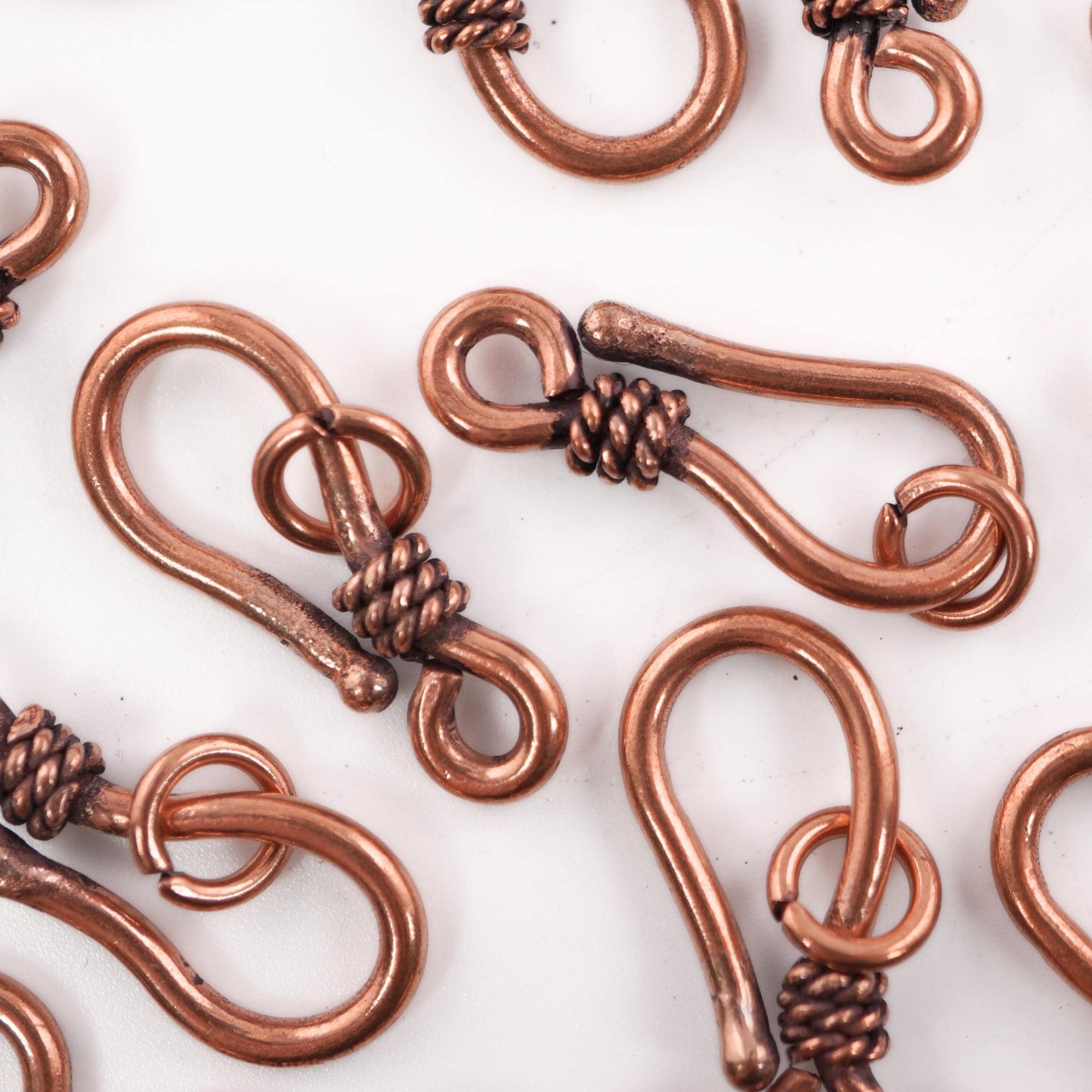 Antique Copper Bali S Hook Eye Clasp Jump Ring