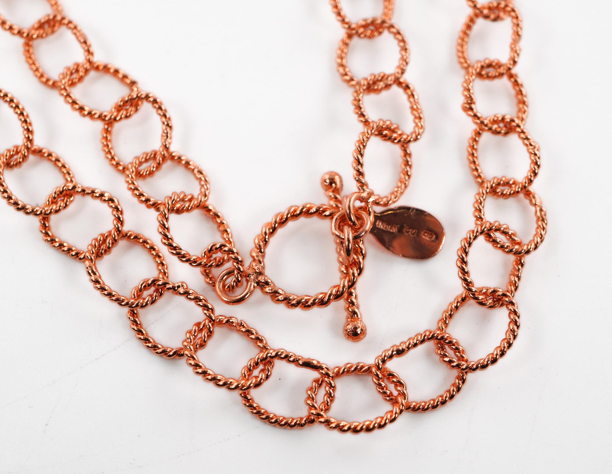 Antique Copper Link Chain with Toggle Clasps