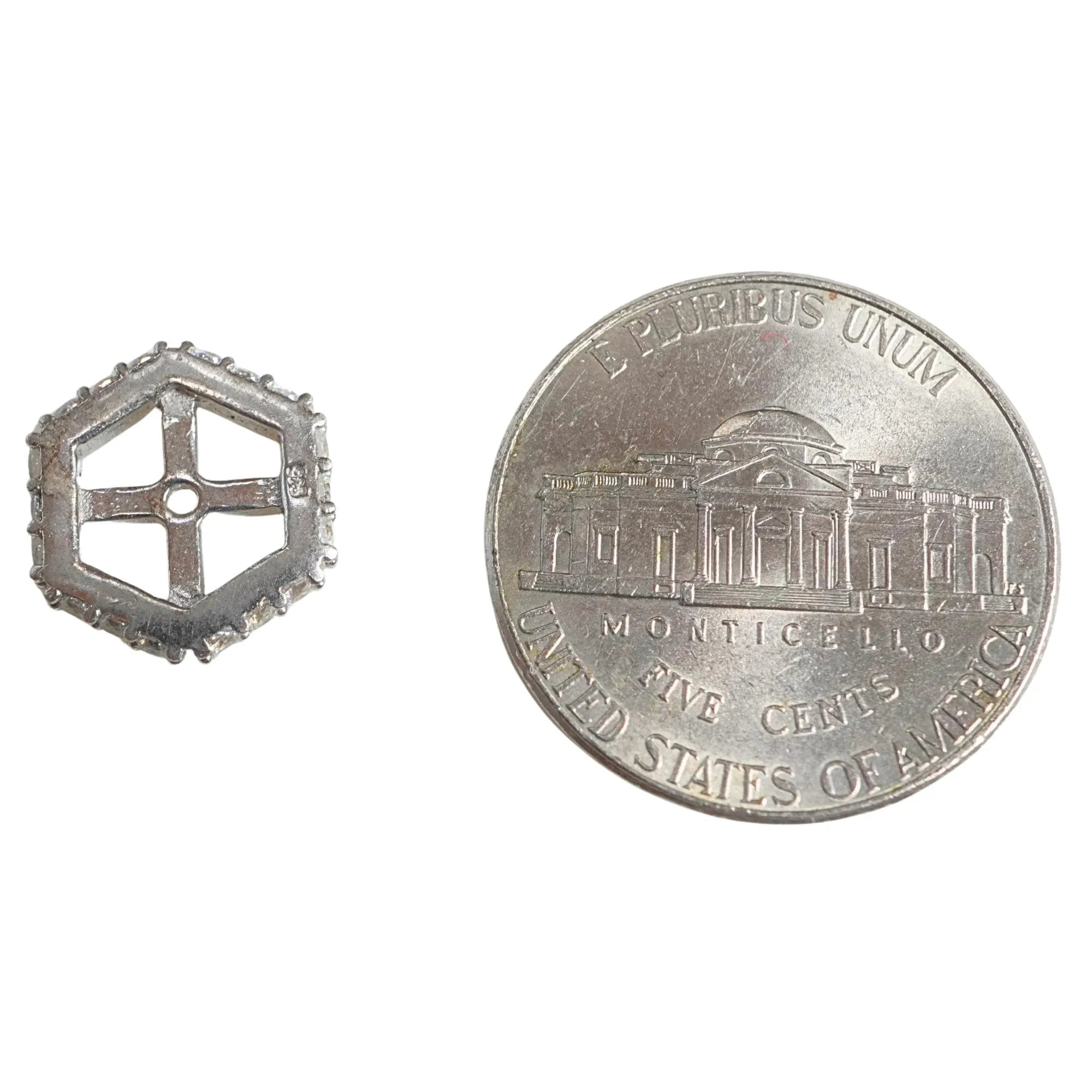 CZ Micro Pave Hexagon Sterling Sliver Spacer Bead 