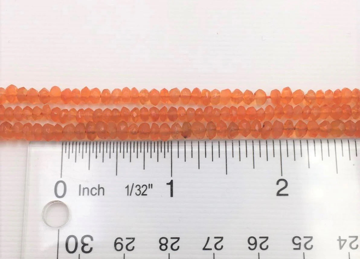 Carnelian Small Faceted Rondelles Beads 